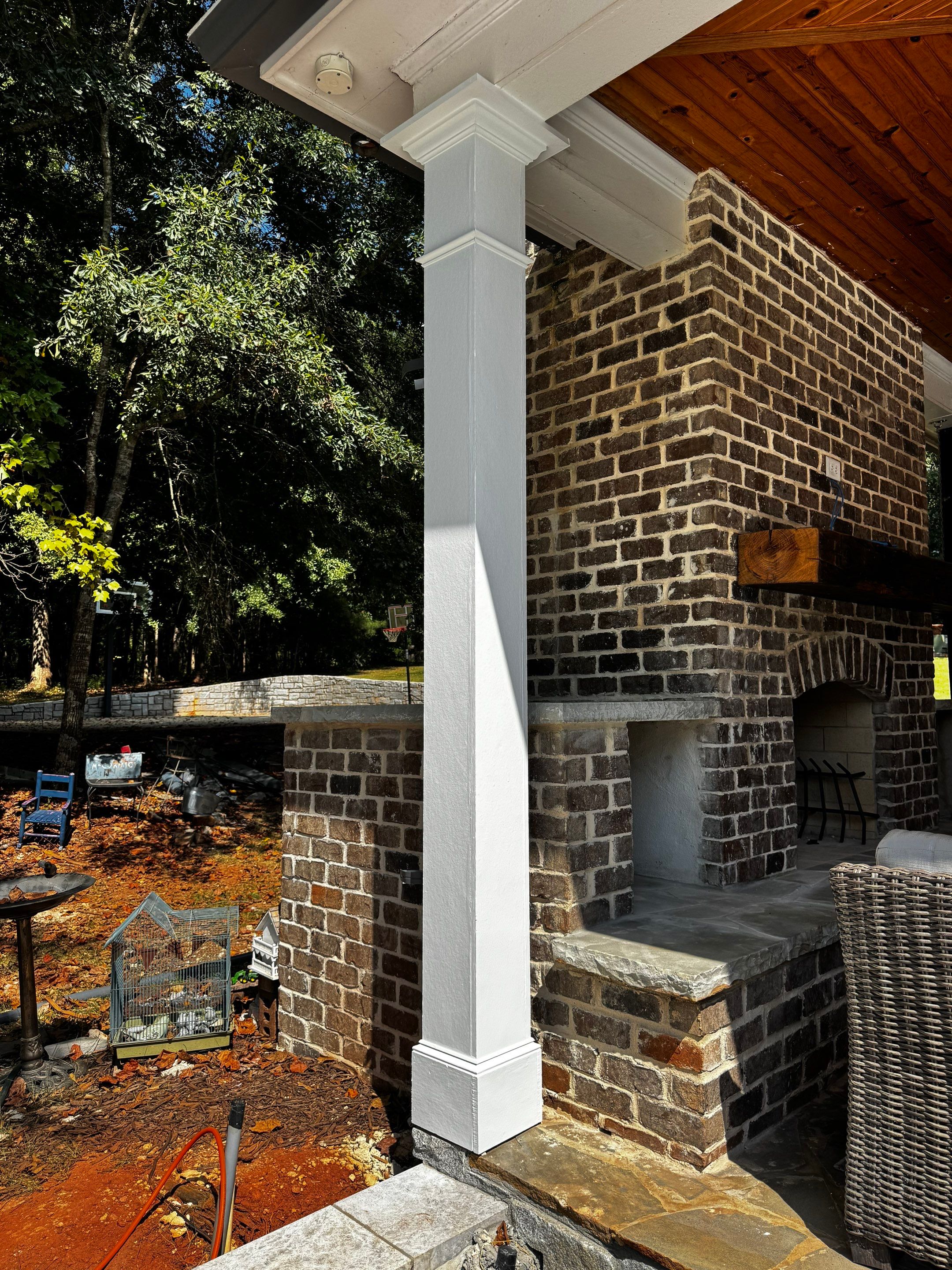 Exterior Column Refinishing and Interior Bedroom Painting in Monroe by PGP Surface Solutions, LLC