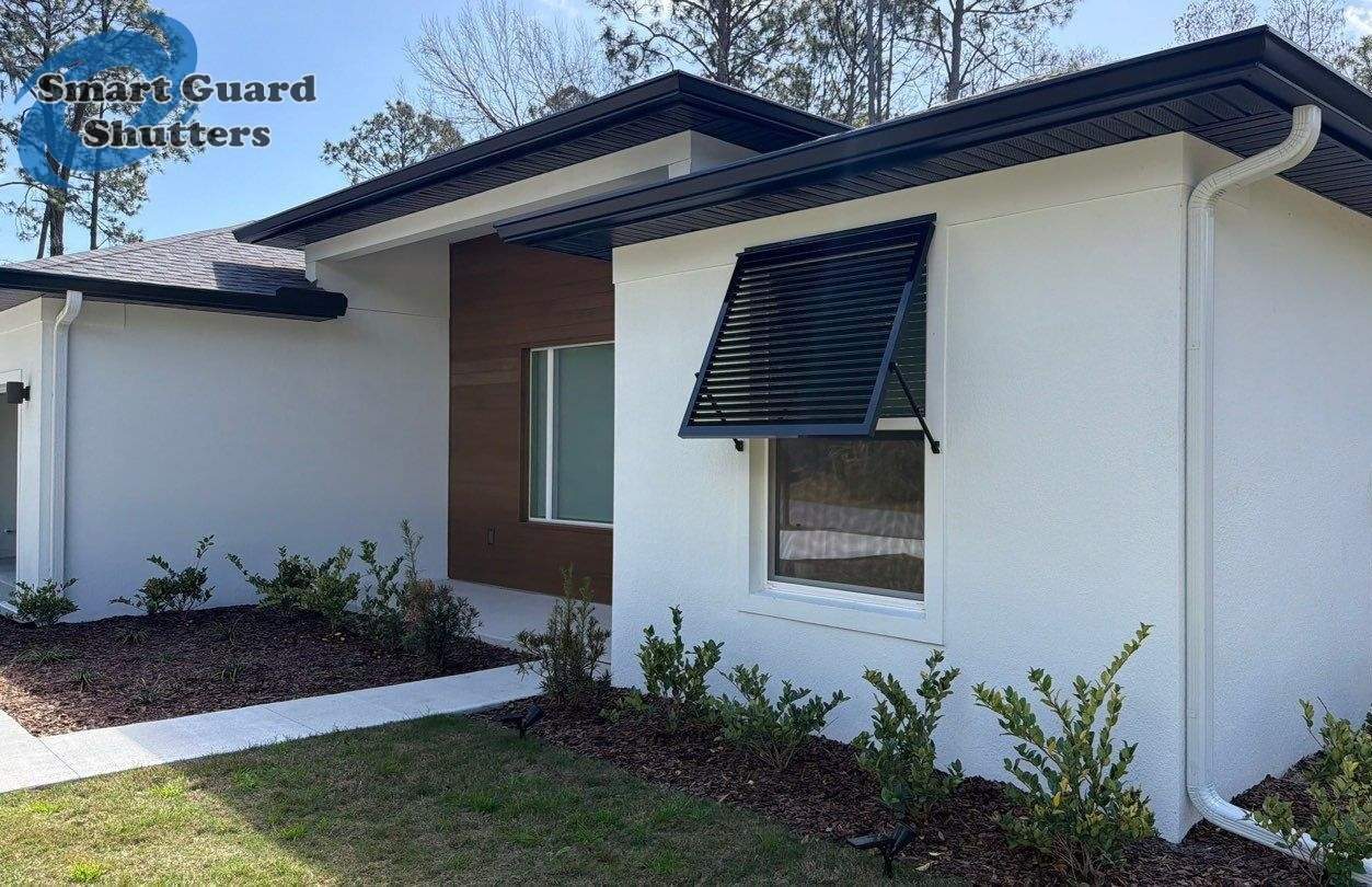 Decorative Bahama in Jet Black by Smart Guard Shutters