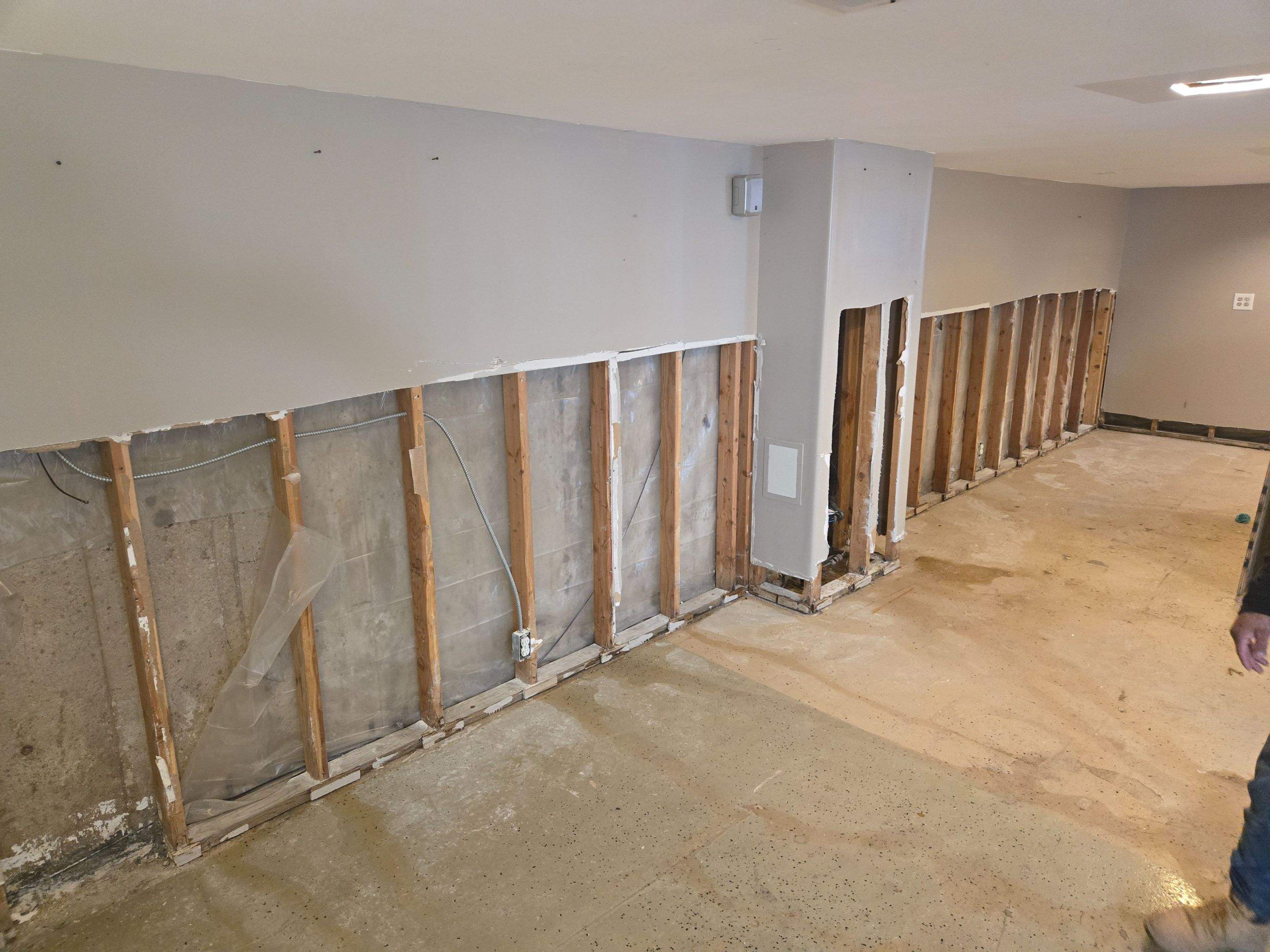Interior Waterproofing using Drain Tile/White Cap by Allied Water Services