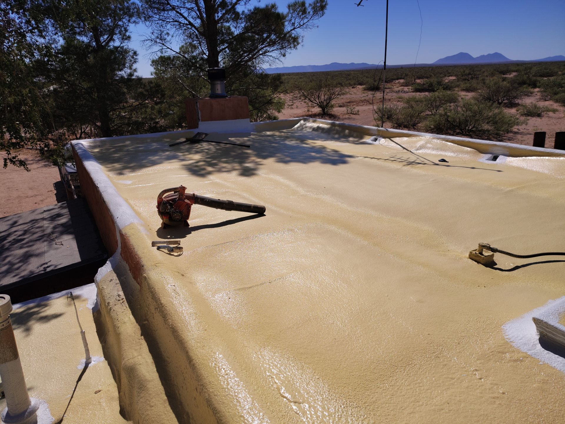 Residential roof application by SPF Services 
