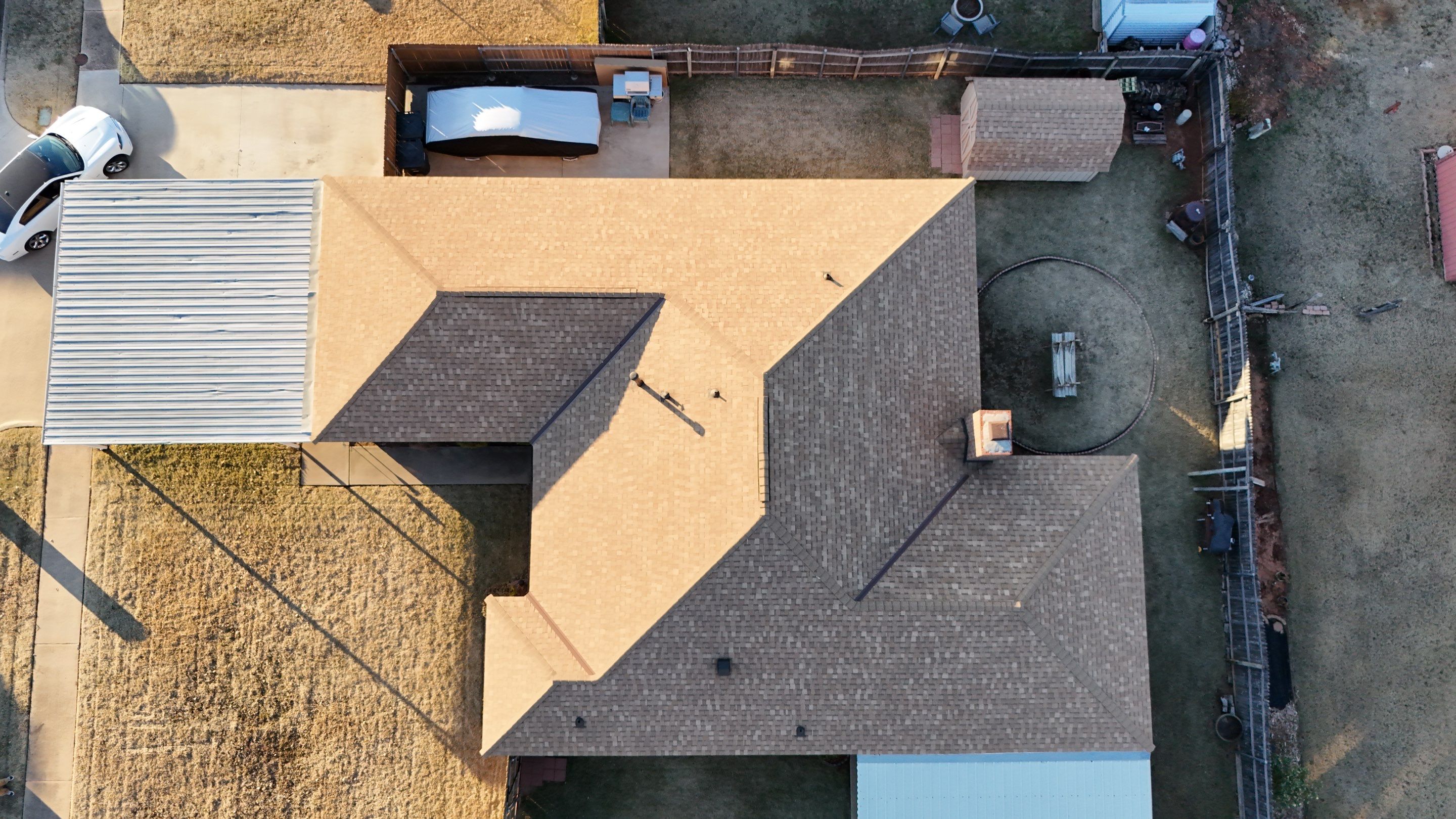 Residential Roofing Installation using titan xt rustic cedar by Thunder City Roofing