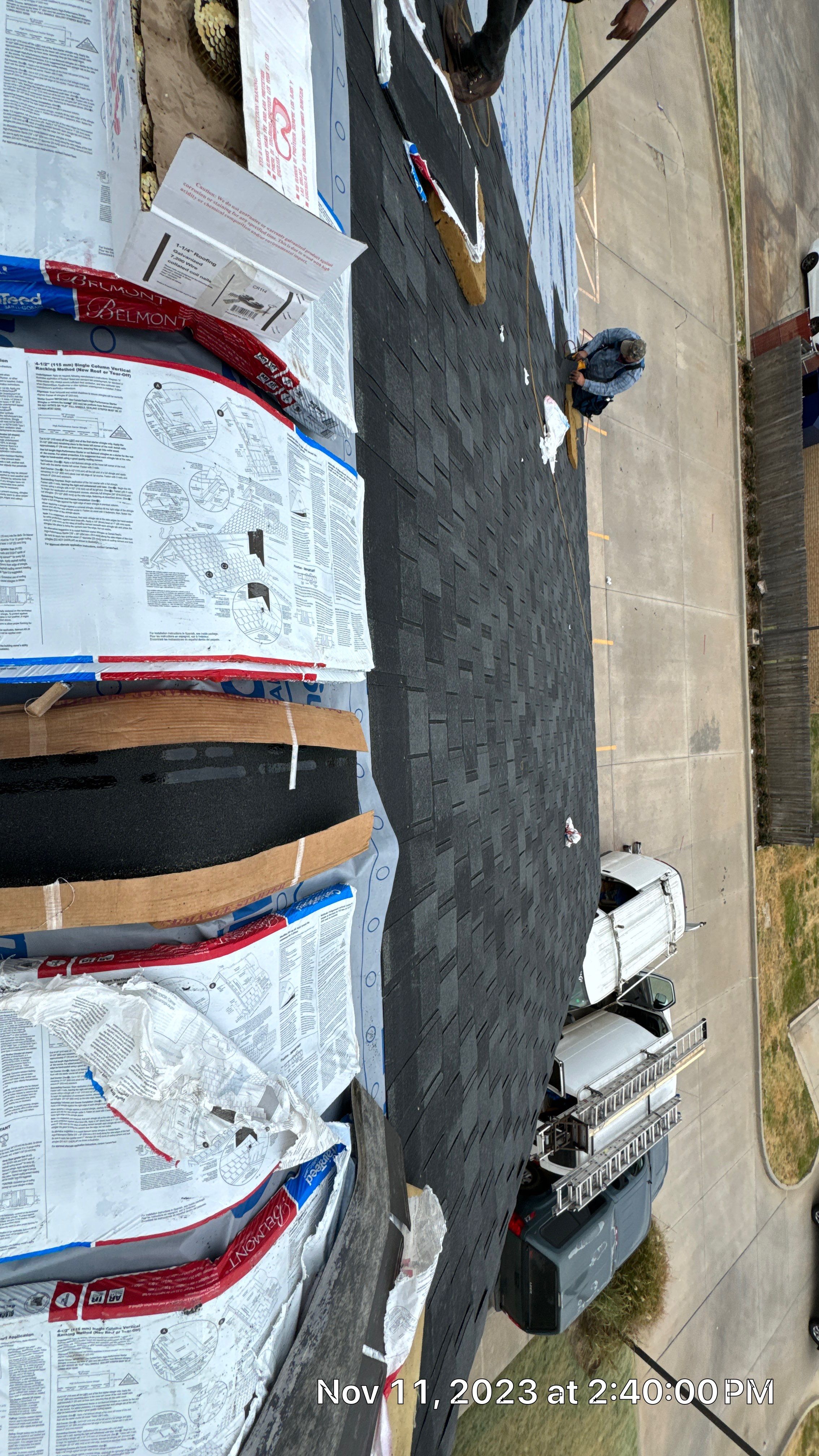 Commercial Roofing Installation using Certainteed Belmont IR by Castillo Roofing