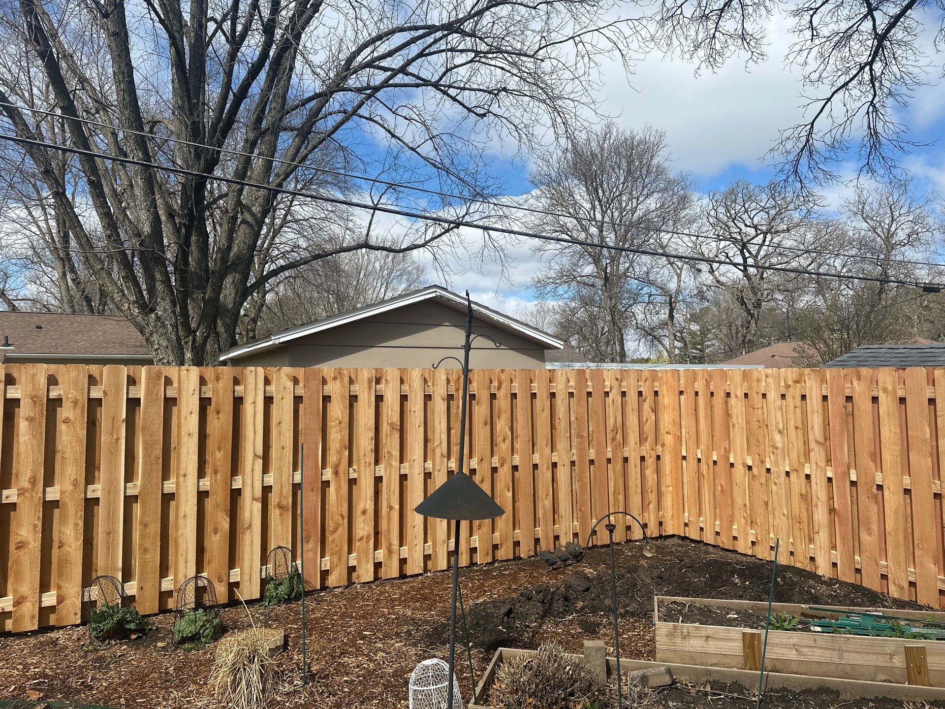 Cedar Privacy Fence Shadowbox Installation in Cedar Falls by Perfect Picket Fence and Stain
