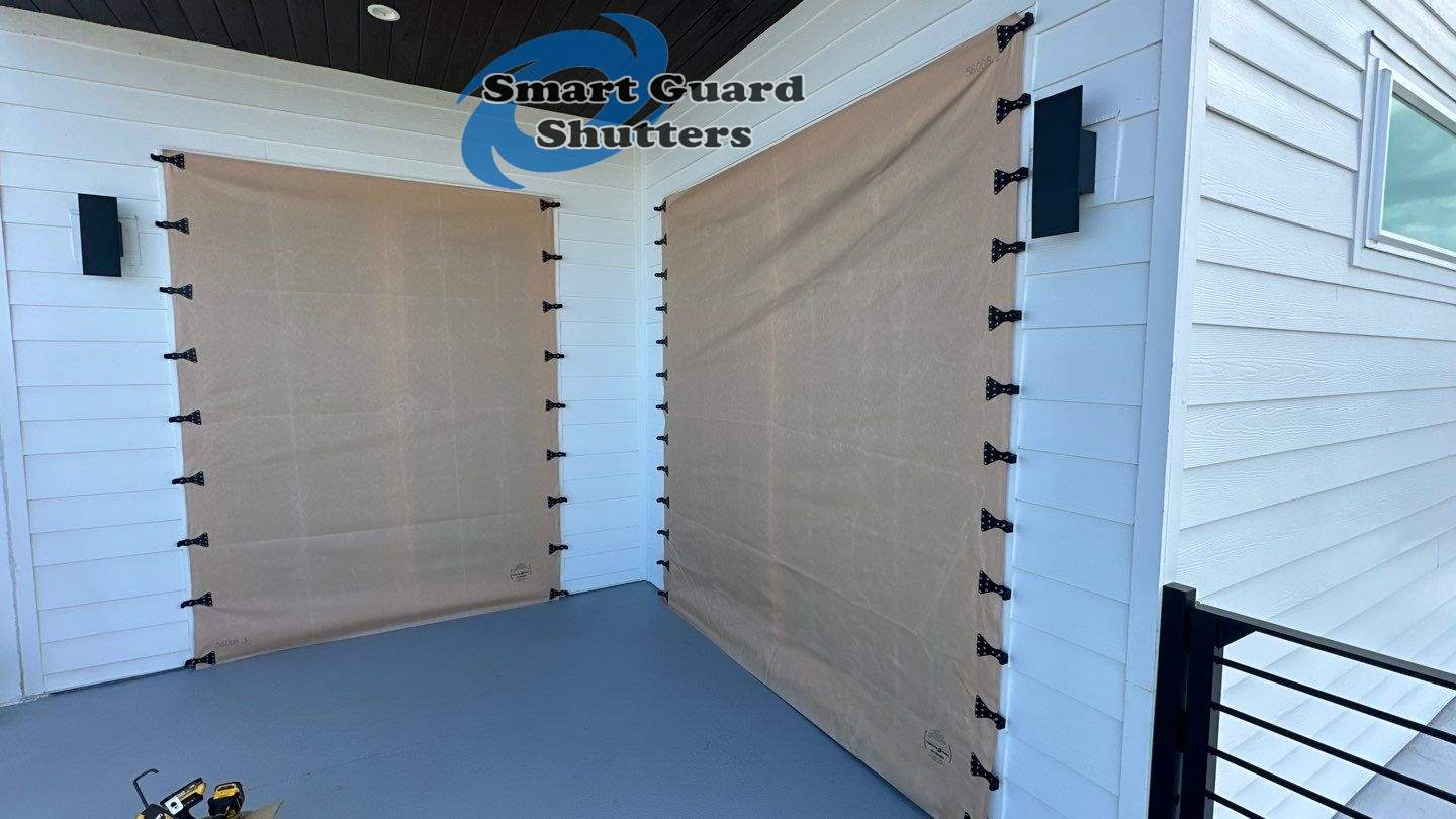  AstroGuard Hurricane Fabric & Impact Bahamas in Jet Black by Smart Guard Shutters