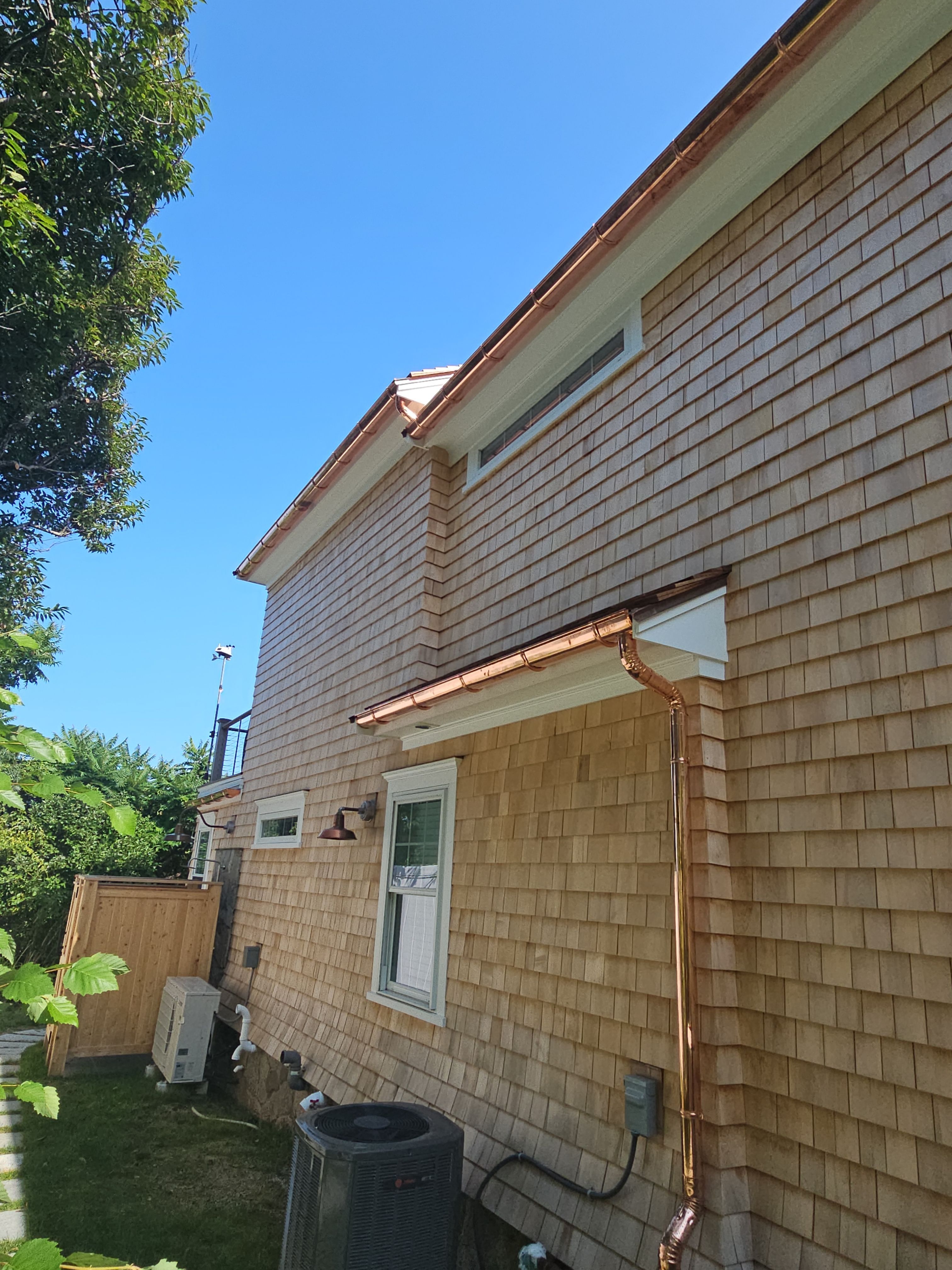 Gutter Installation using 6" Half Round Copper Gutter by Gutter Pro Enterprises