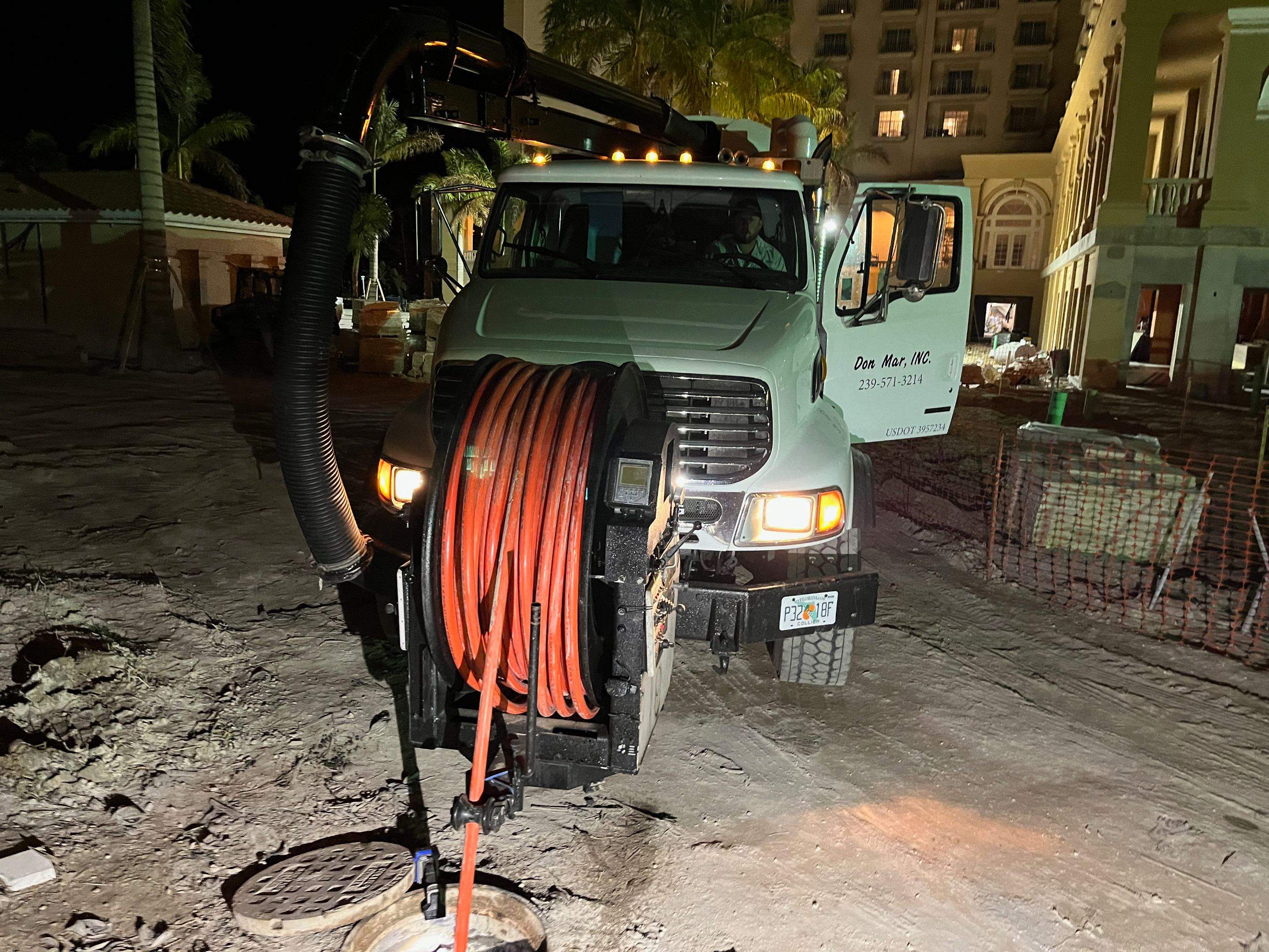 Ritz-Carlton S. Pool Deck & S. Service Rd Drain Cleaning by APS Power & Water
