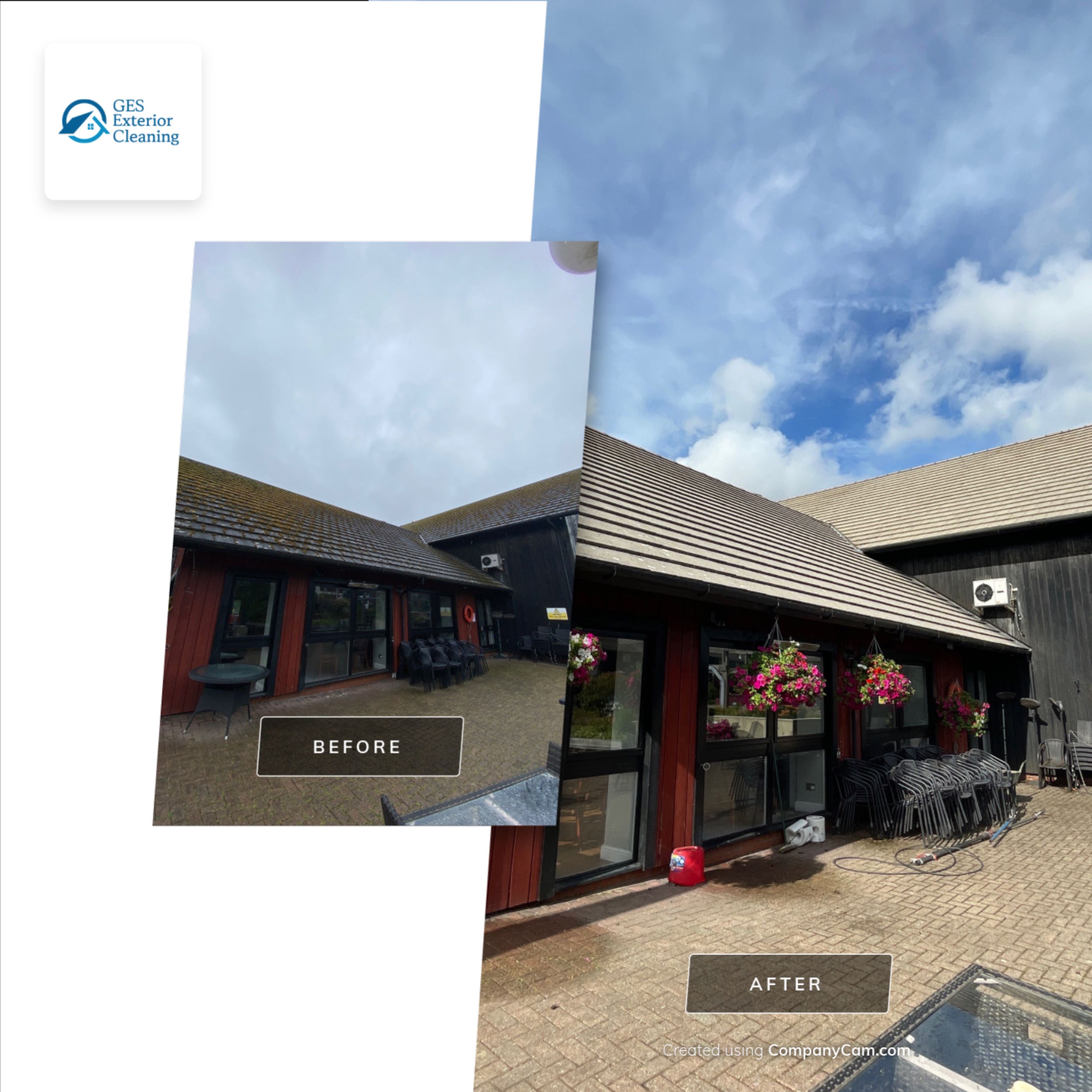 Roof And Render Clean using Honda 15lpm Low Pressure Washing Machine by Ges Exterior Cleaning ltd