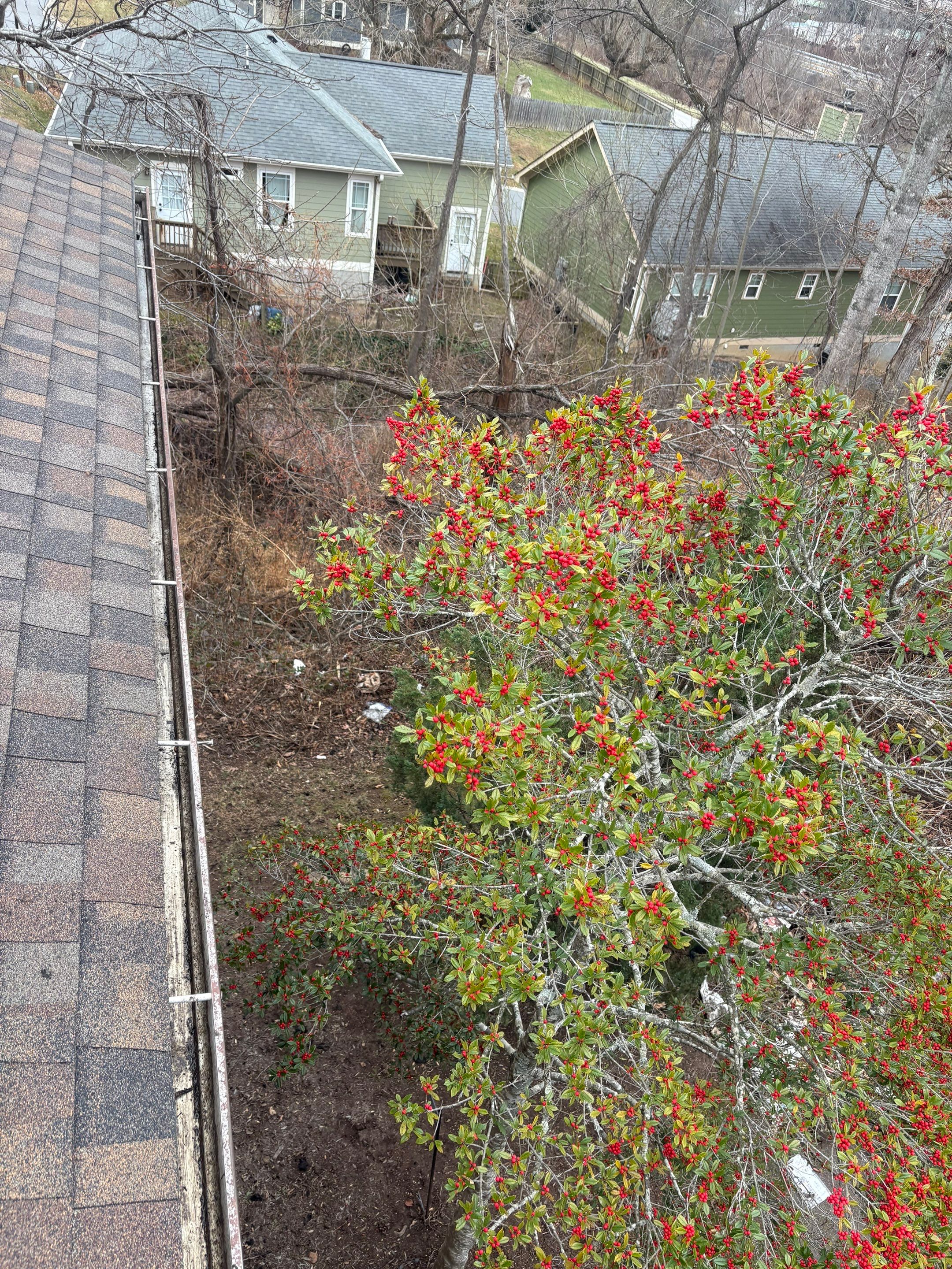 Commercial gutter cleaning Asheville after photo with clean gutters