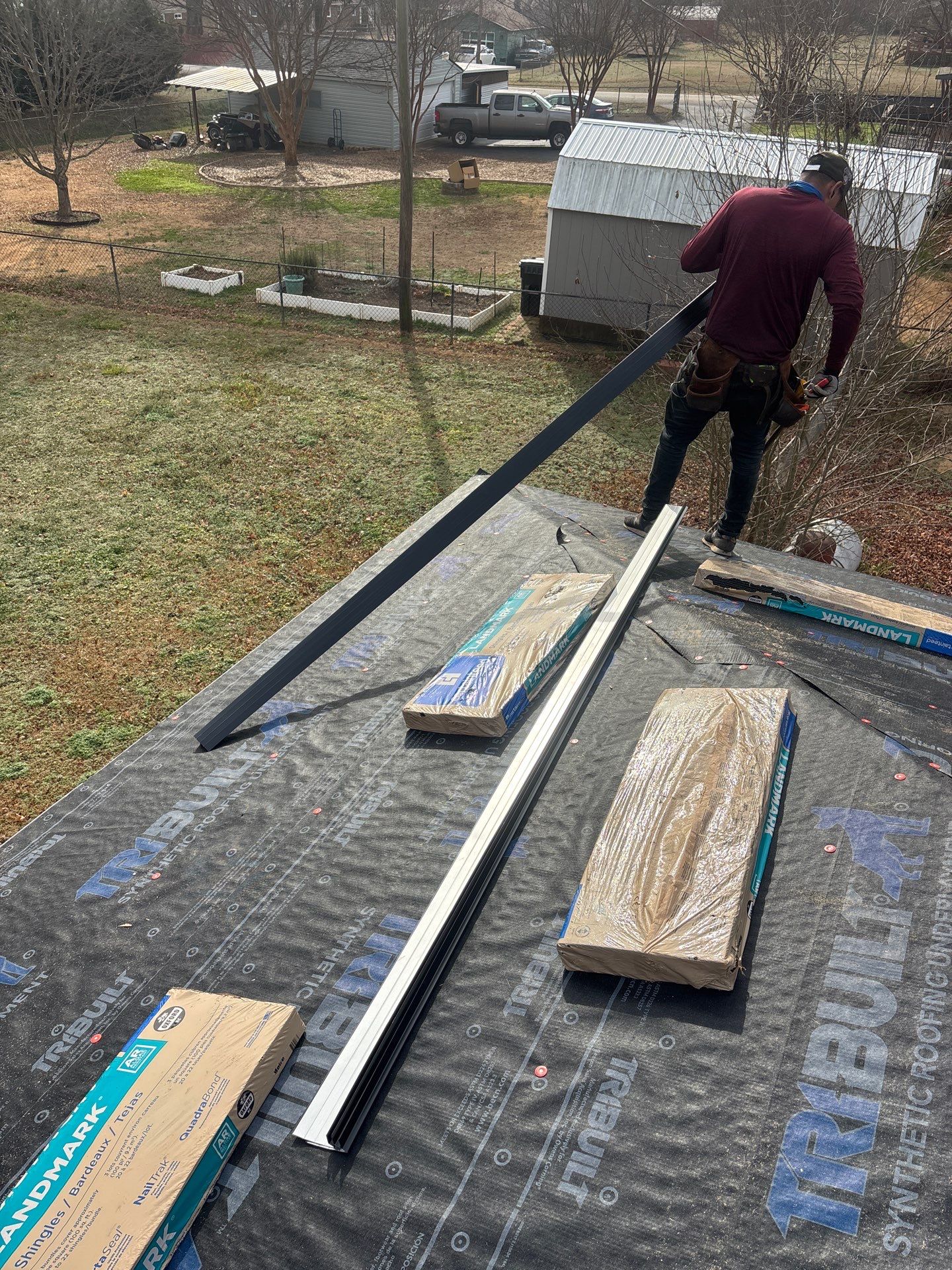 CertainTeed Landmark Moire Black Architectural Shingles on Inman SC Brick Ranch Home by Roofers LLC
