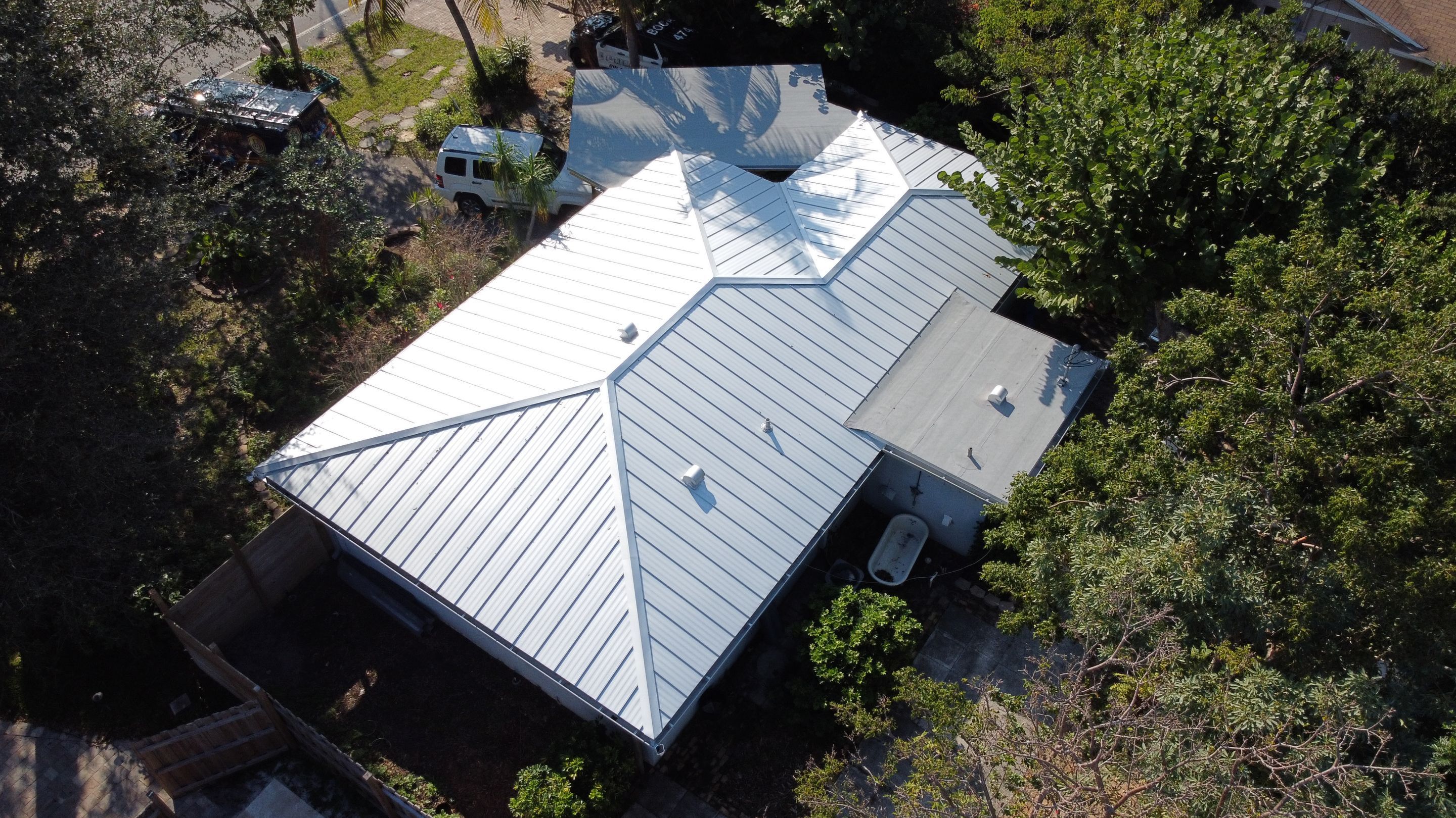 Residential Roofing Installation using 1" Nail strip metal roof by BLUES BROTHERS ROOFING