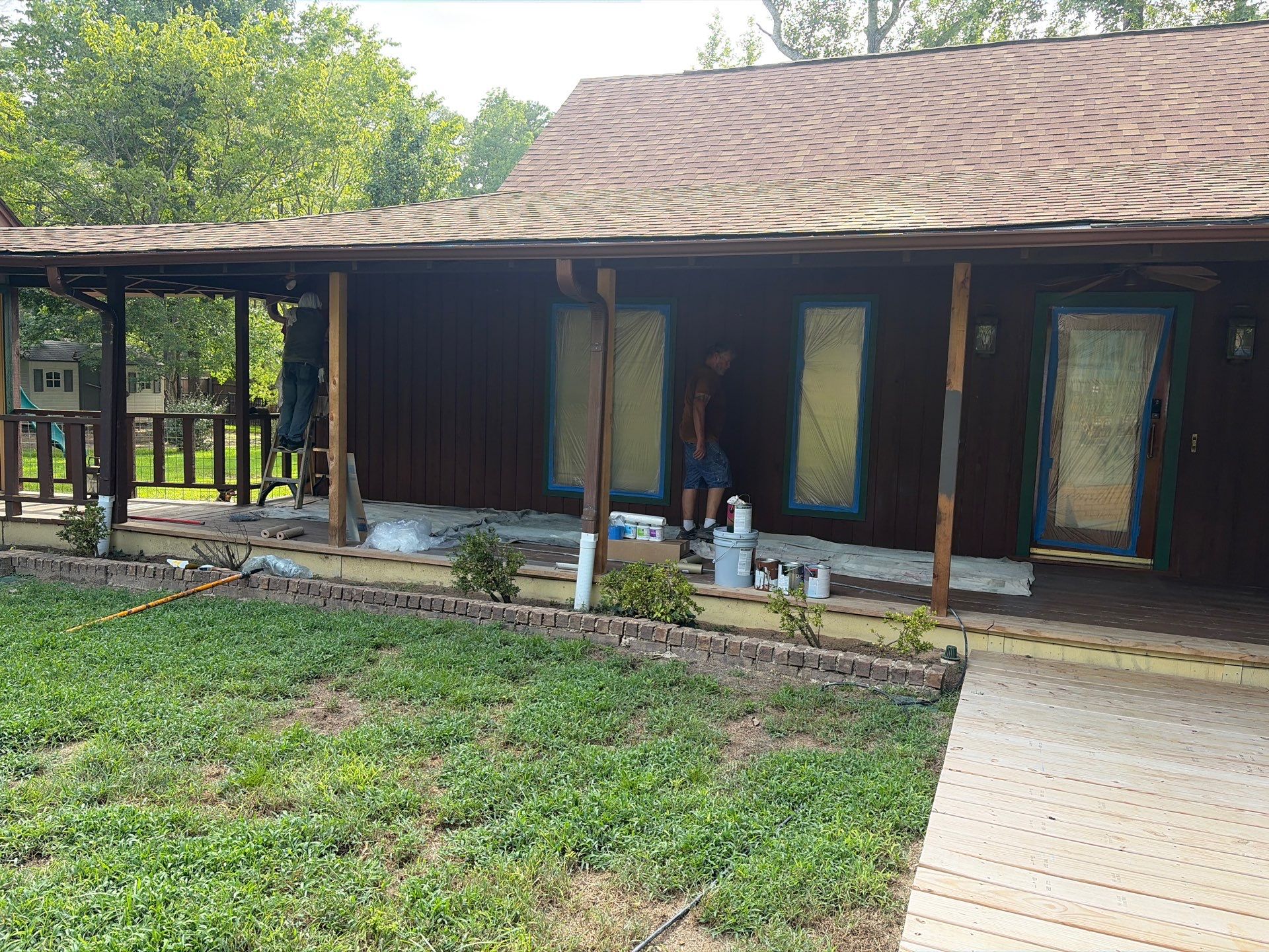 Careful Stain Work & Fresh Color on Unique Property Tyler, TX by Quality Coats Painting