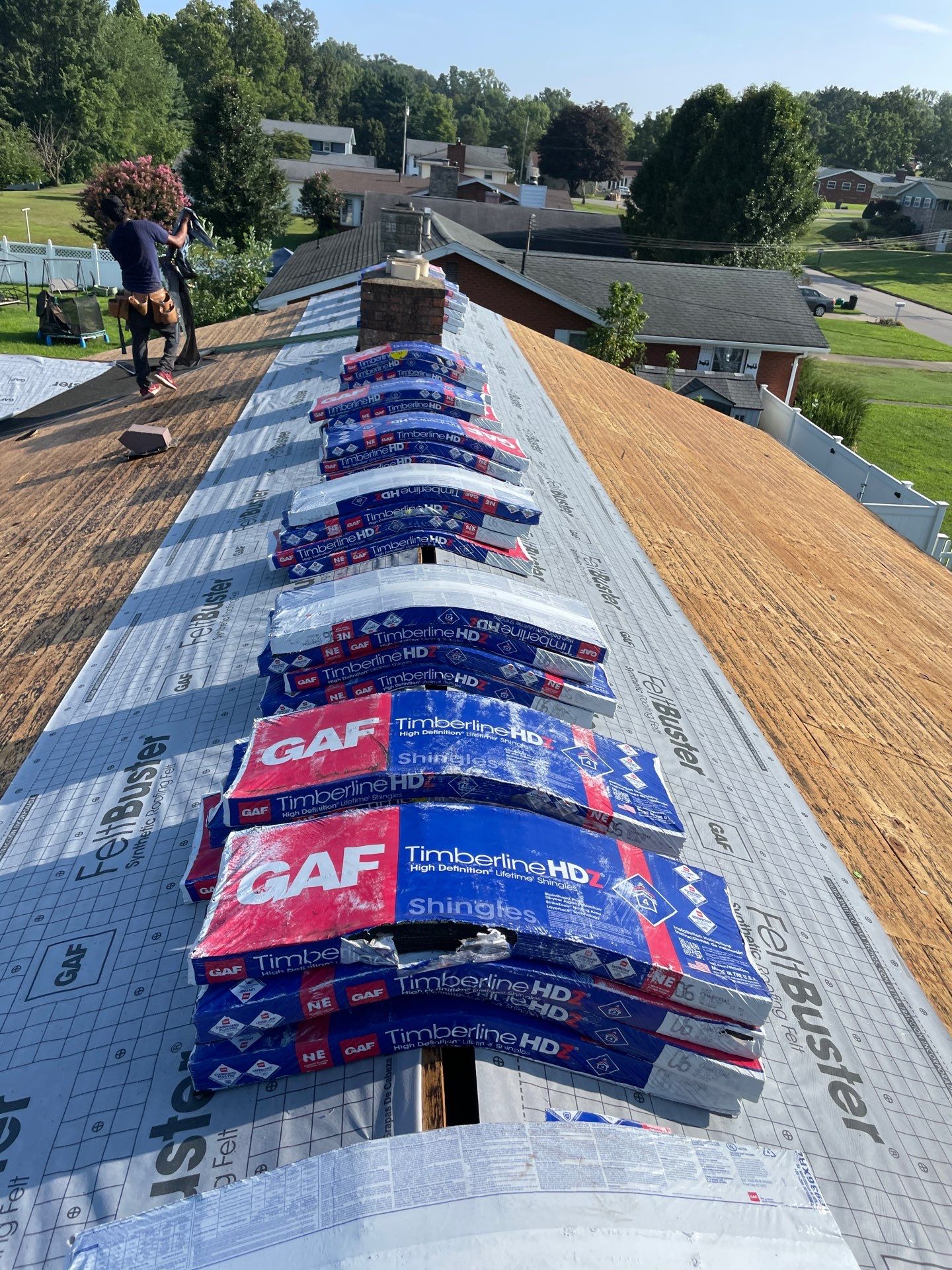 Residential Roofing Installation using GAF Timberline HDZ Charcoal by Rainstoppers Roofing