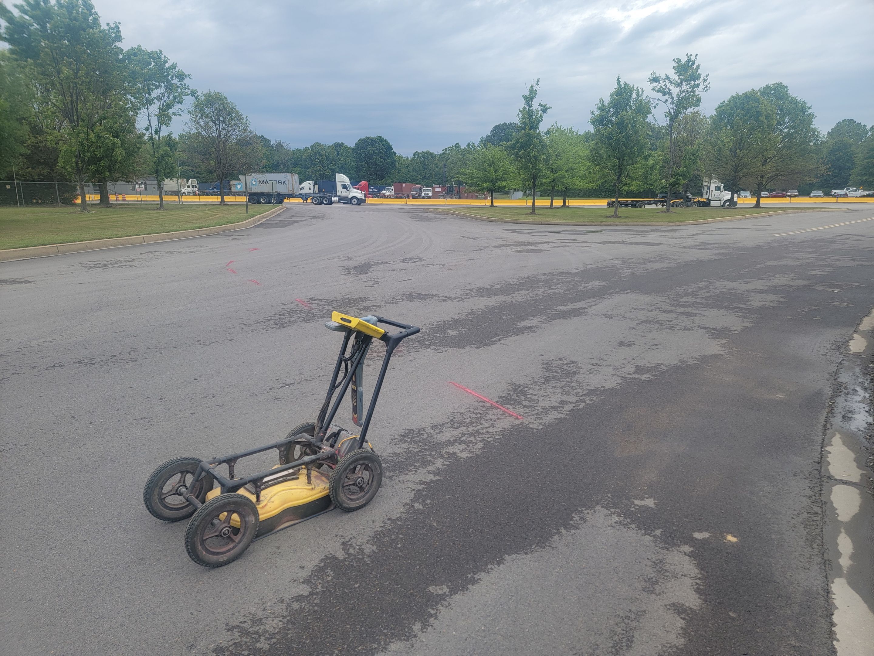 Locating voids and areas of concern for parking lot repairs by Alsip Locating Service, LLC