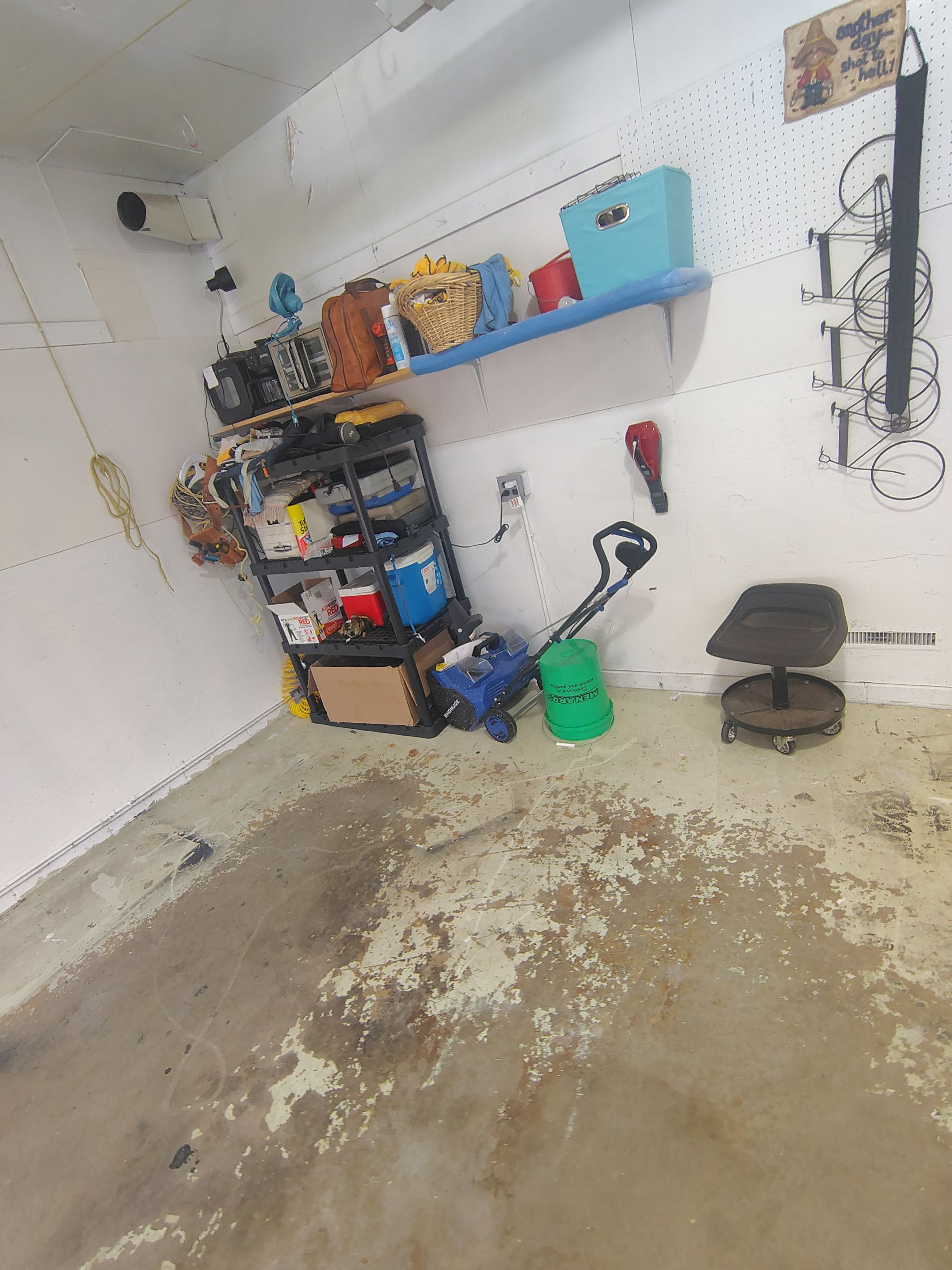 Yankton Garage Concrete Coating With Feather Gray Decorative Chips by Select Painting, Coatings & Garage Cabinets