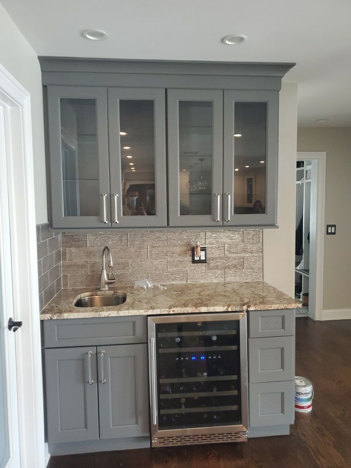 Kitchen Cabinets Refinished in Kendall Charcoal HC-166  by Spectrum Painting, LLC