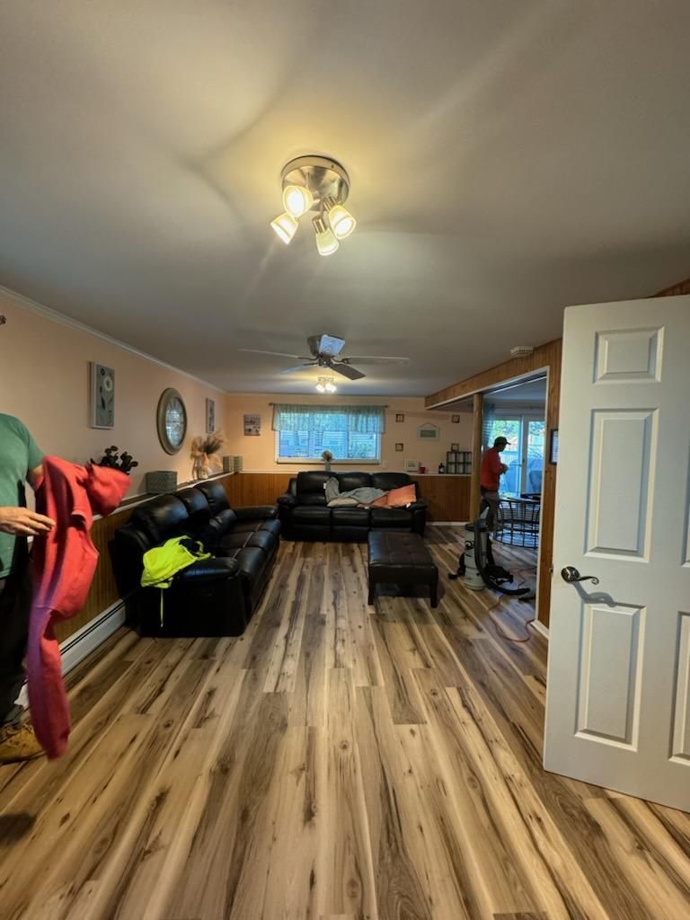 Basement LVP Installation by Footprints Floors Morristown