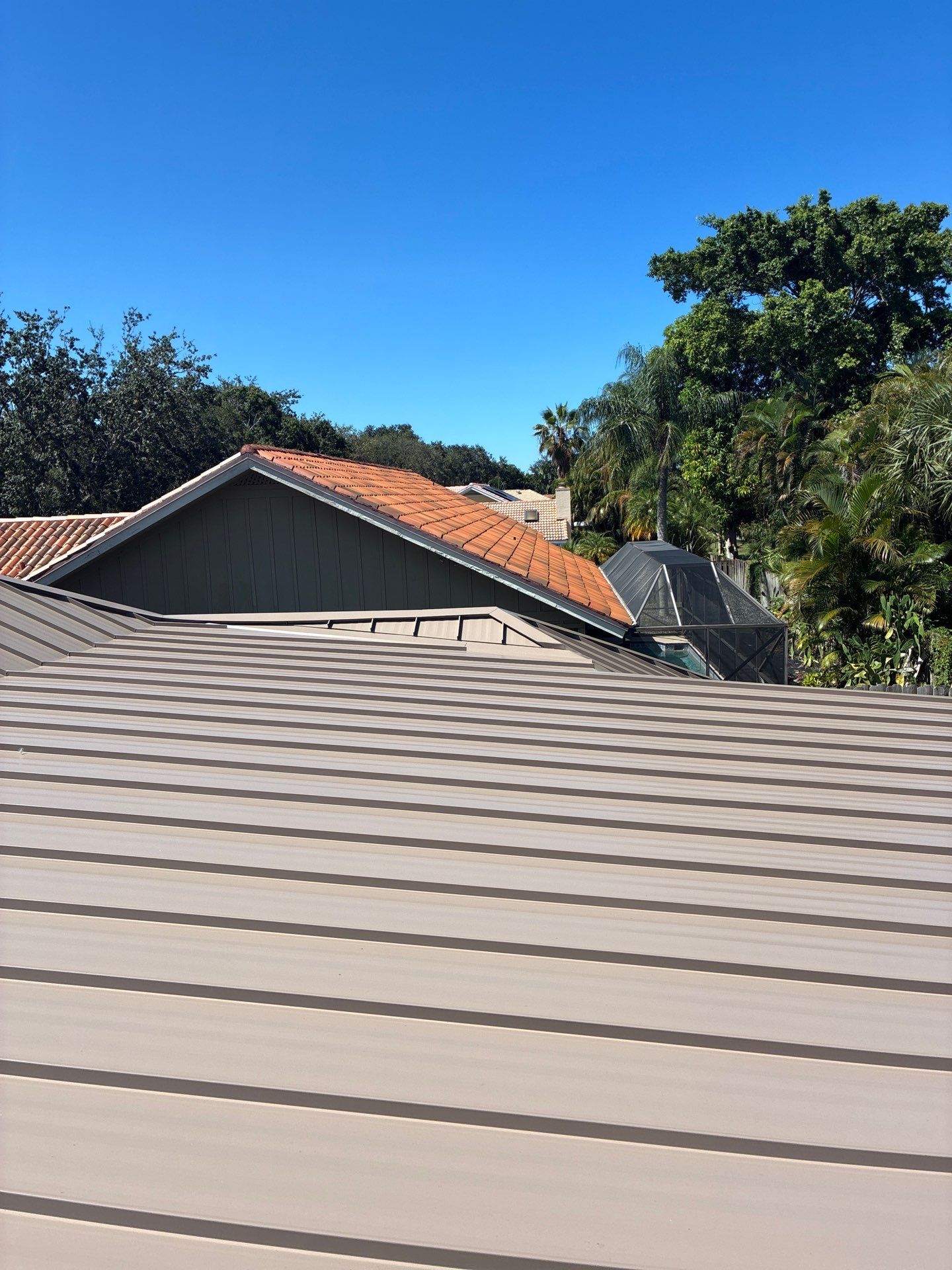24ga 1.5" Mechanical Seam Buckskin  by Total Roofing System The Metal Roof Experts