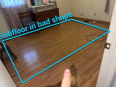 Sub-Floor Replacement, Dropped Girder Installed and Sealed Crawlspace.