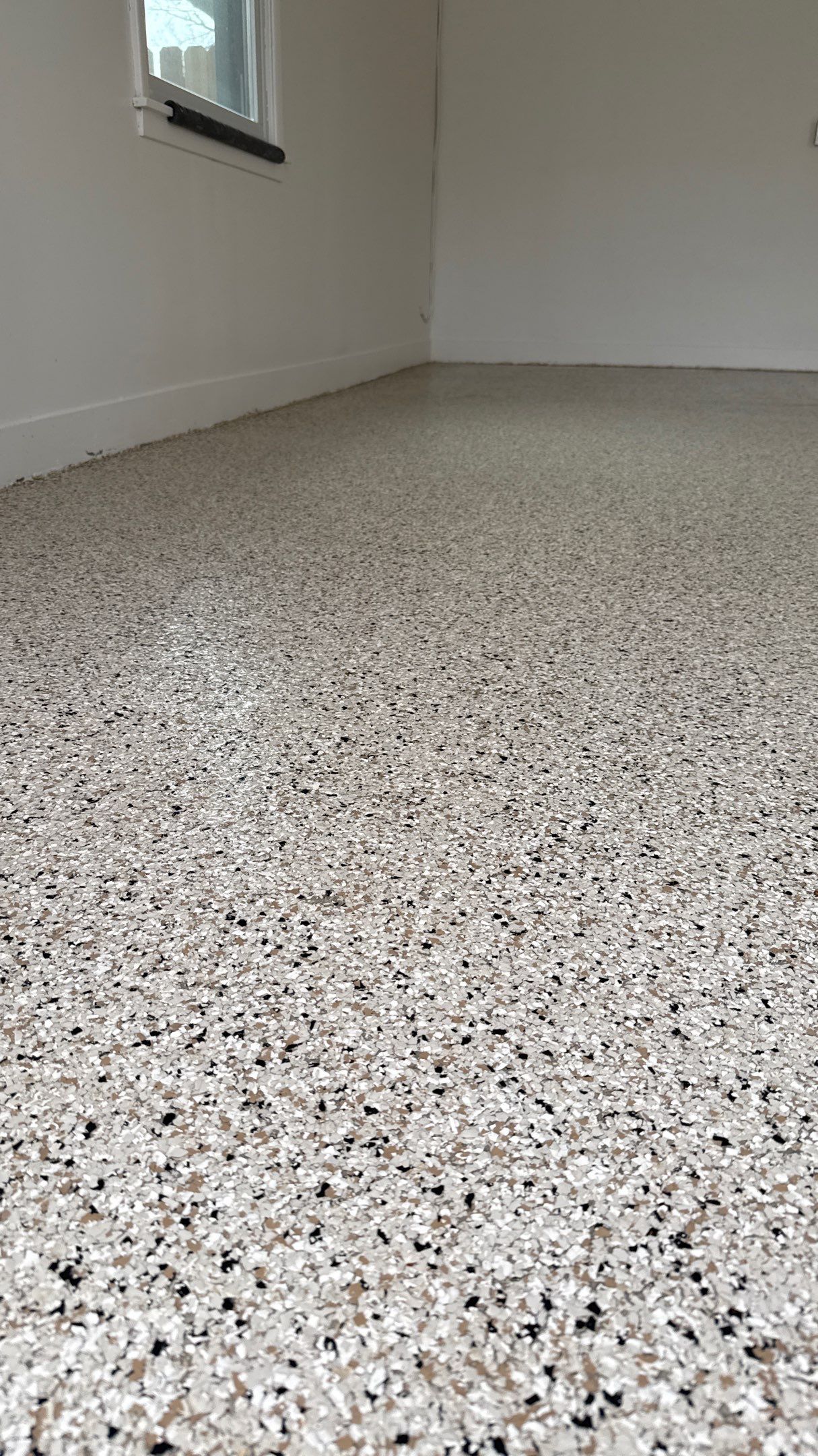 Check Out This Beautiful Shoreline Flake Floor  by Banner Garage