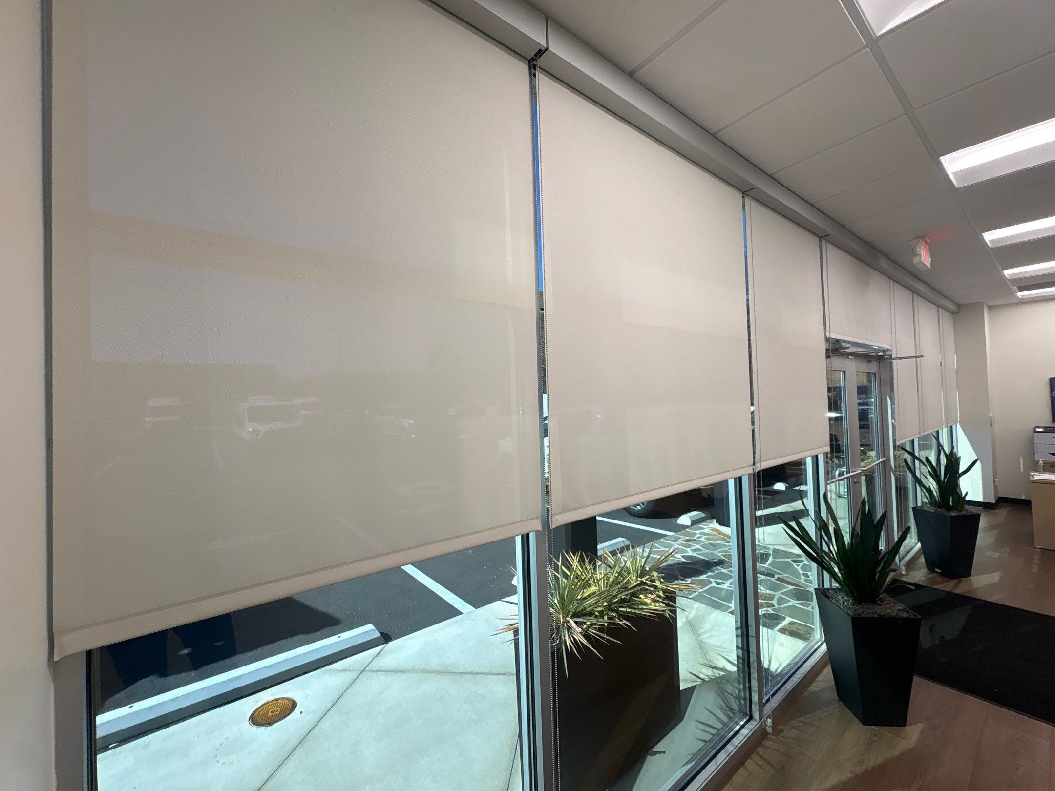 Commercial Roller Shades Project in Huntsville by Blinds and Borders