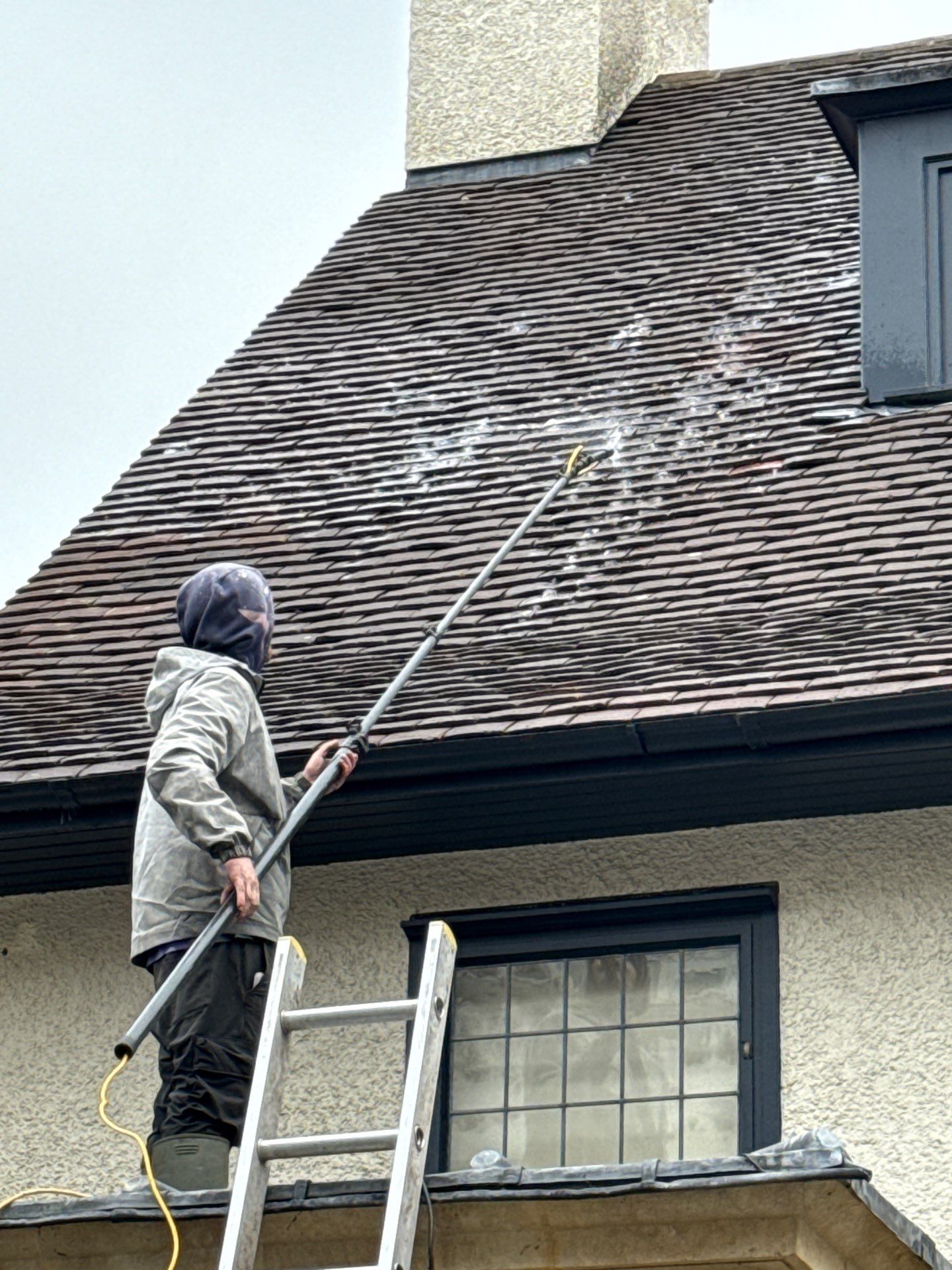 Roof And Stonework Cleaning using Honda 15lpm Low Pressure Washing Machine by Ges Exterior Cleaning ltd