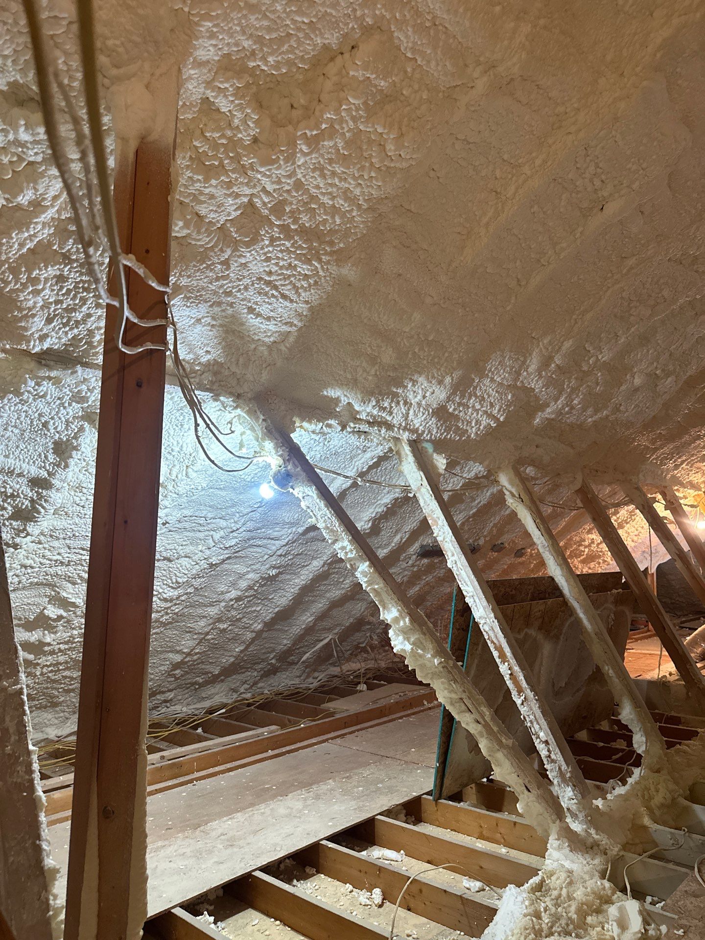 Spray foam insulation removal & re spray by Apex Insulation Solutions