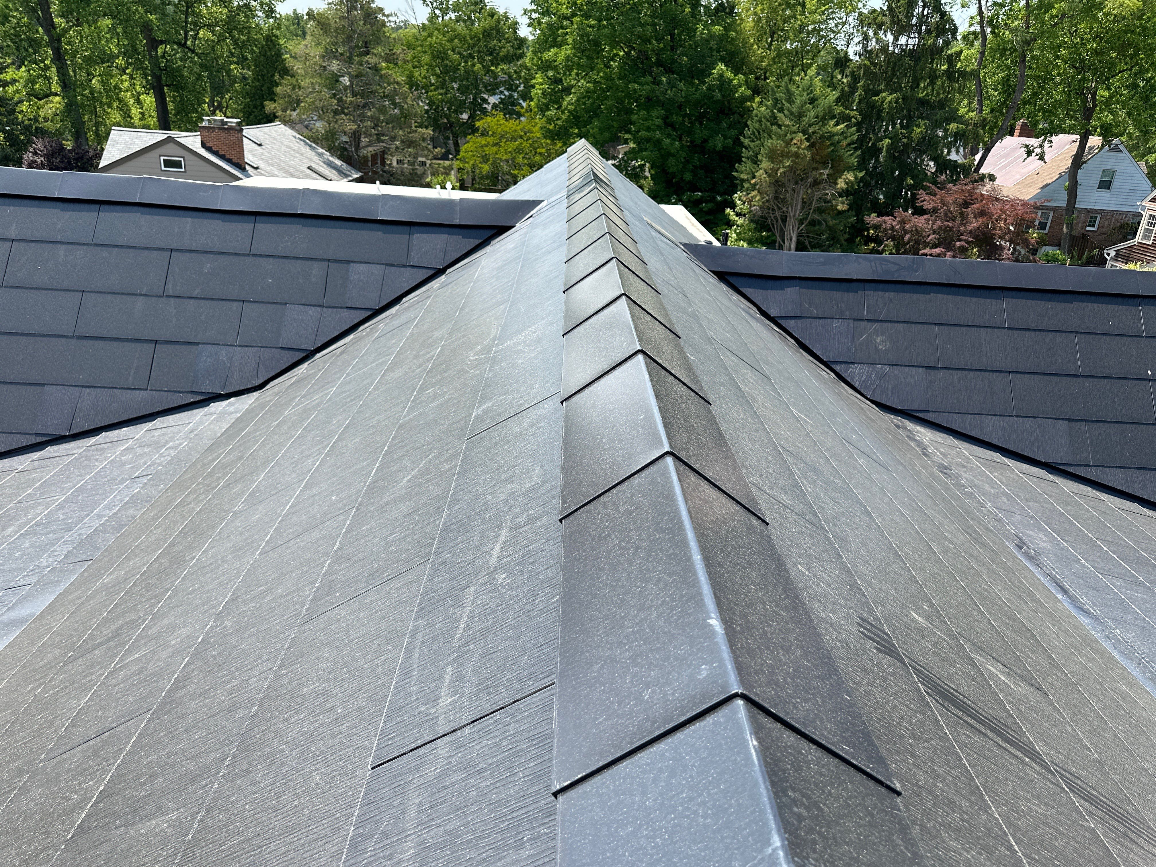 Tesla Solar Roof - new construction in Bethesda, MD by American Home Contractors