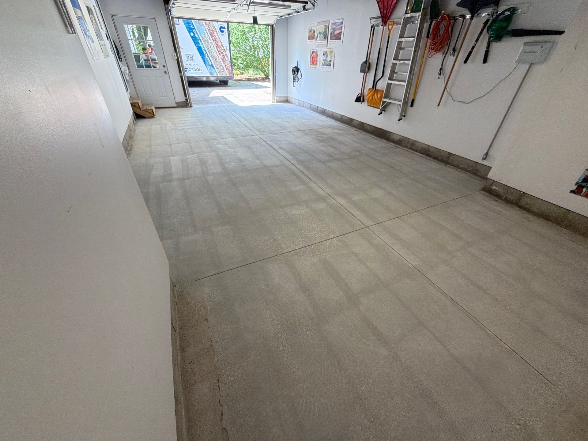 Custom Rocky Ridge Flake Epoxy Floor Installation in Spring Lake by Gordon Painting