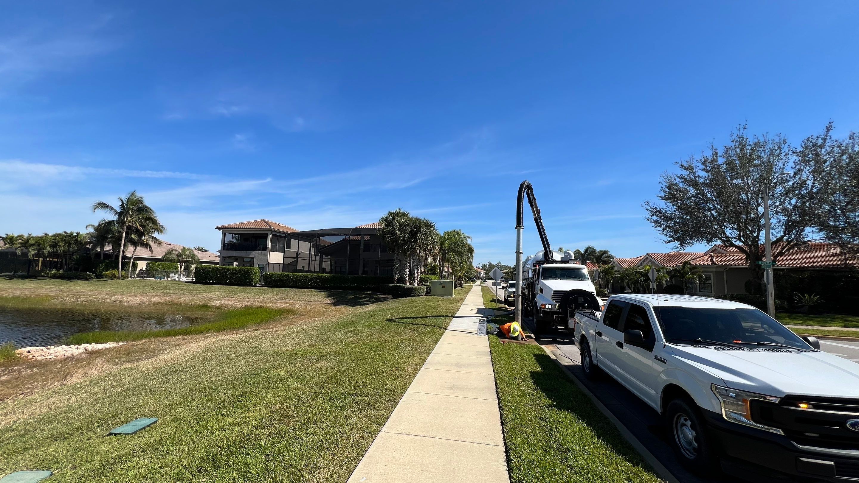 Naples Association Catch Basin Cleaning using Vactor Truck by APS Power & Water