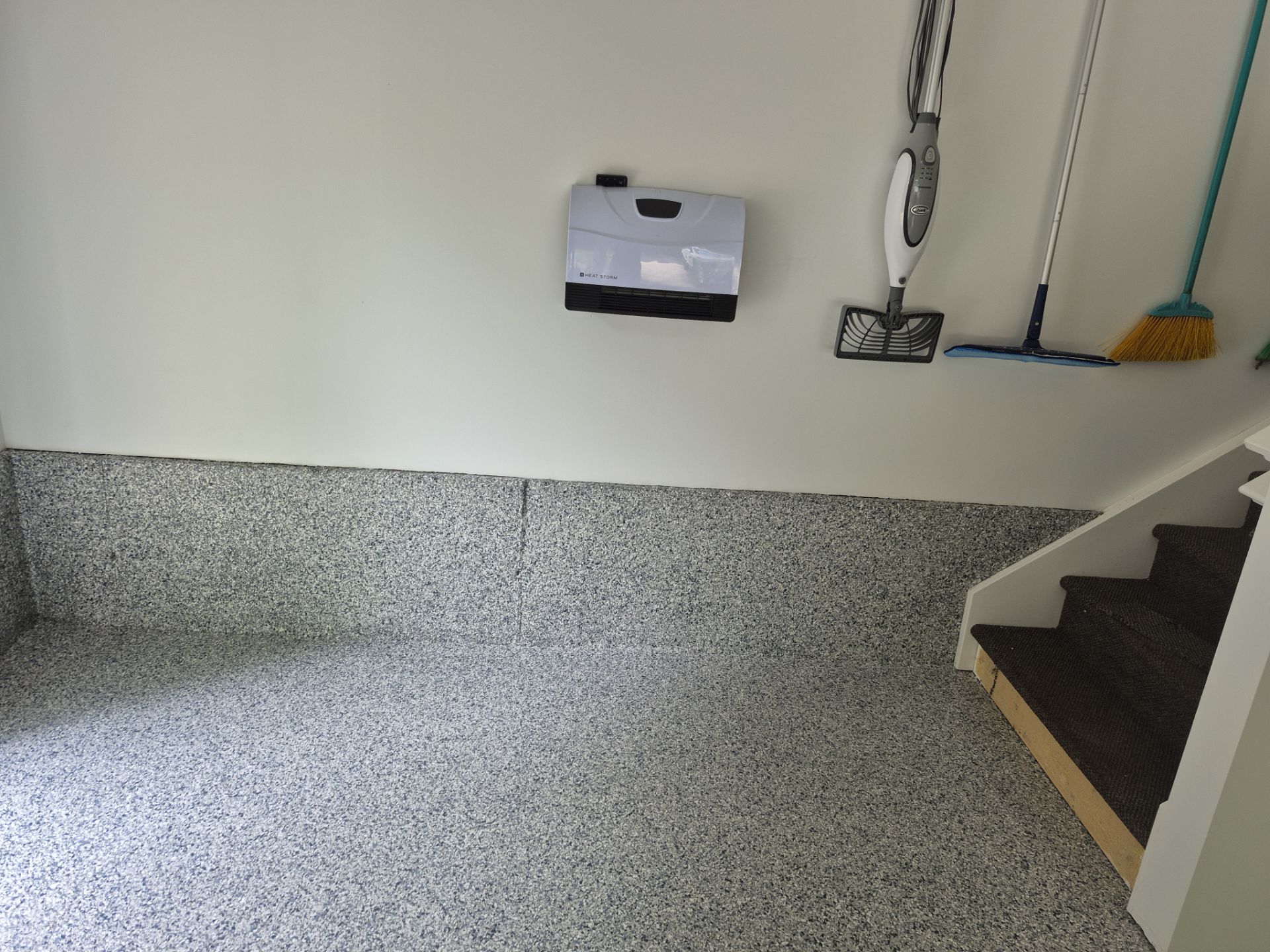 Garage Transformation in West Michigan | Full Interior Repaint & Epoxy Flake Floor in Tidal Wave Blend by Gordon Painting