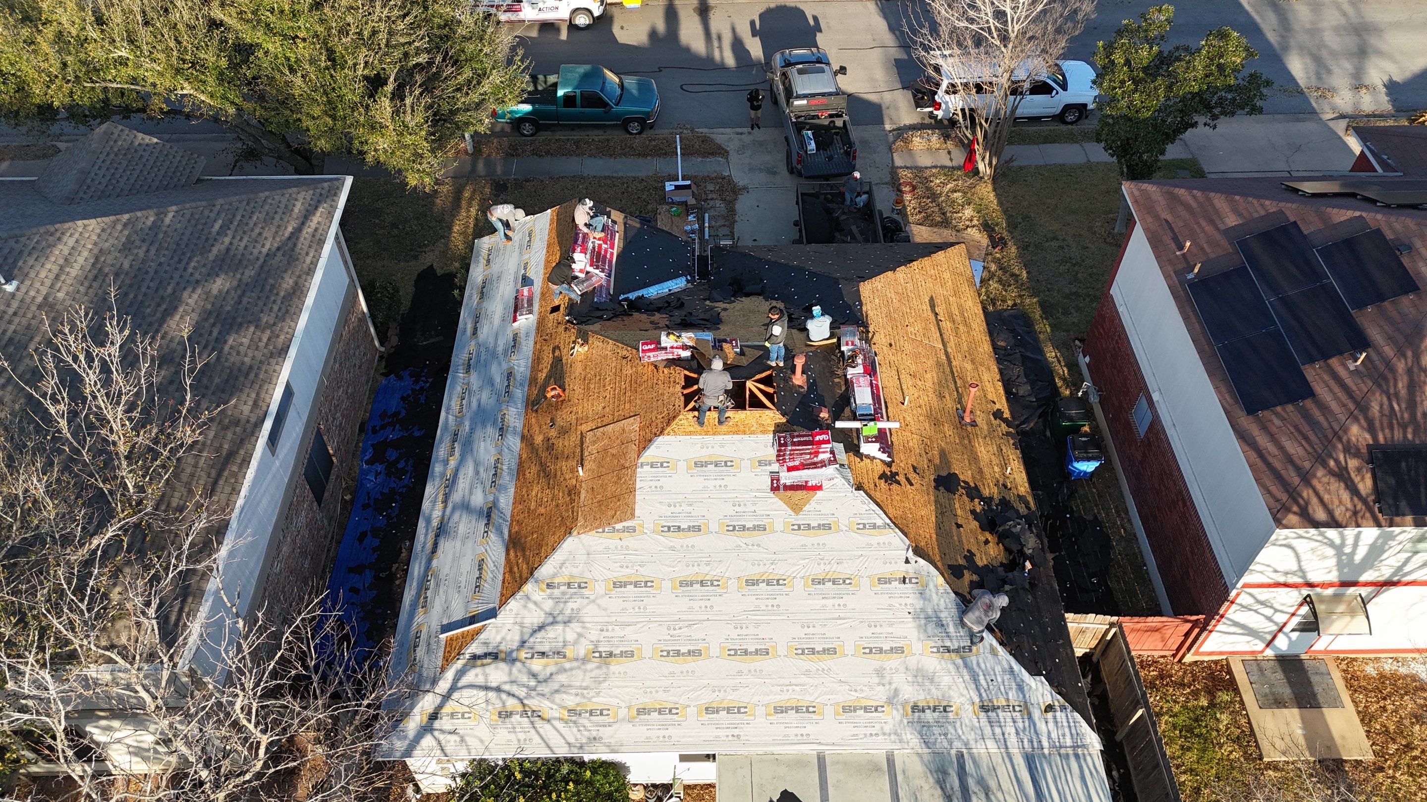 Real Estate Listing: Roof Replacement using GAF - Timberline NS - Weathered Wood by Action Exteriors Austin