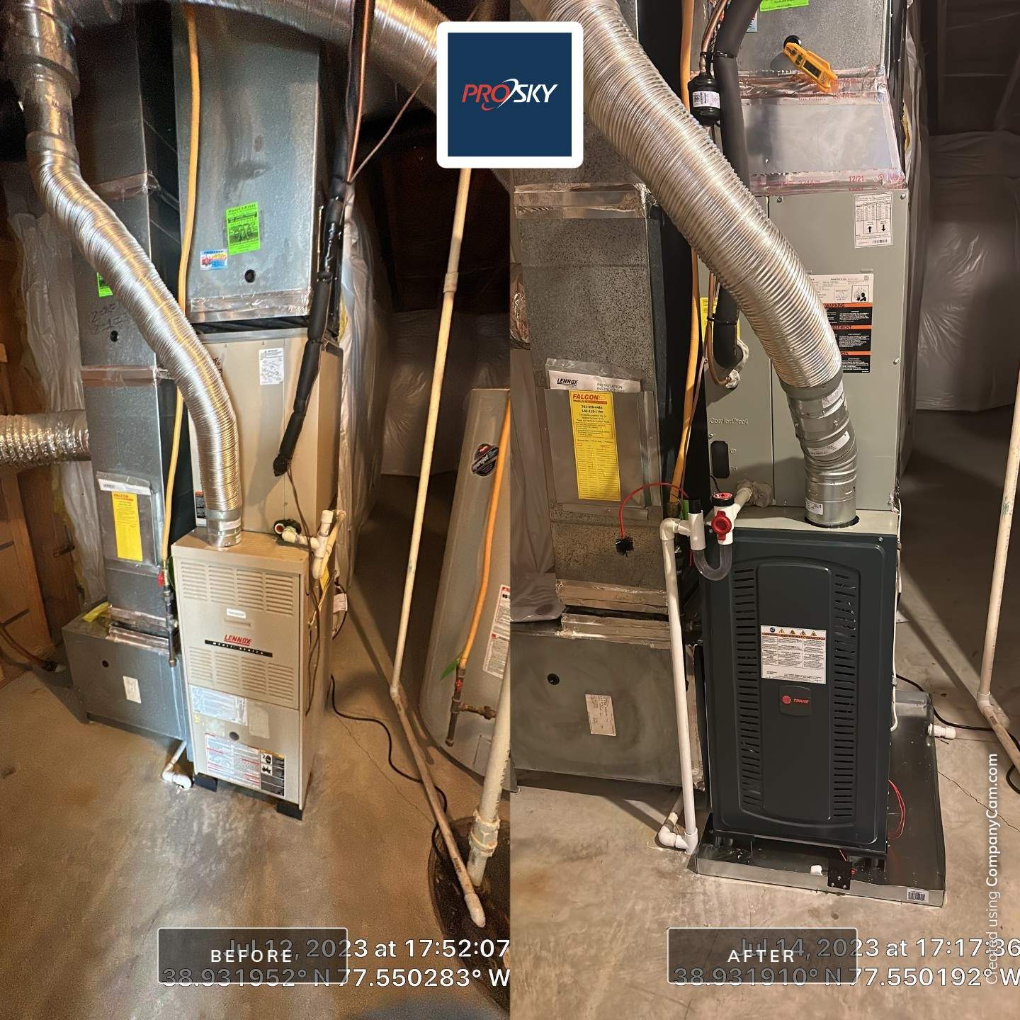 Central Air Conditioning Installation using Trane by Pro Sky Services