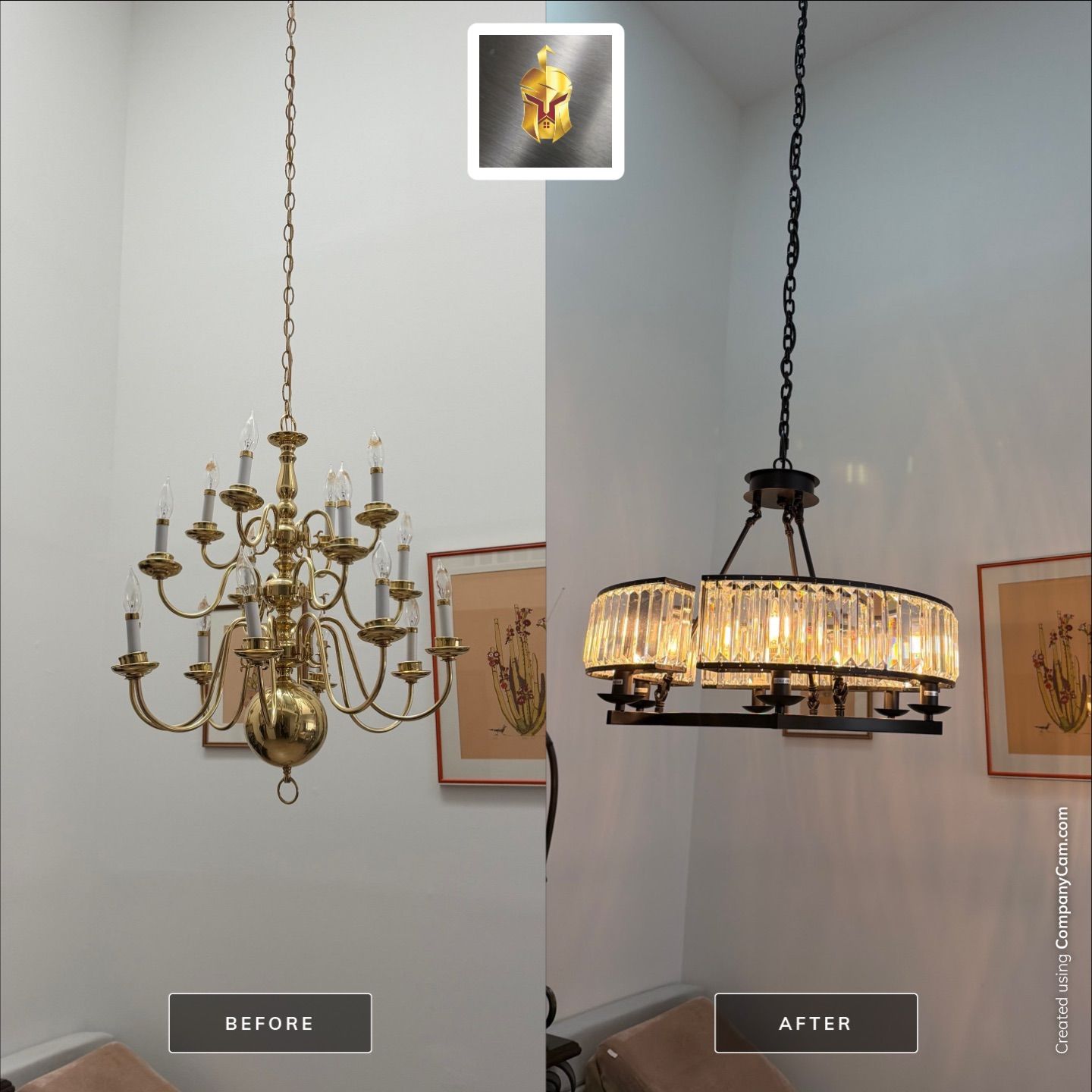 Chandelier Fixture Update by Spartan Home Pros