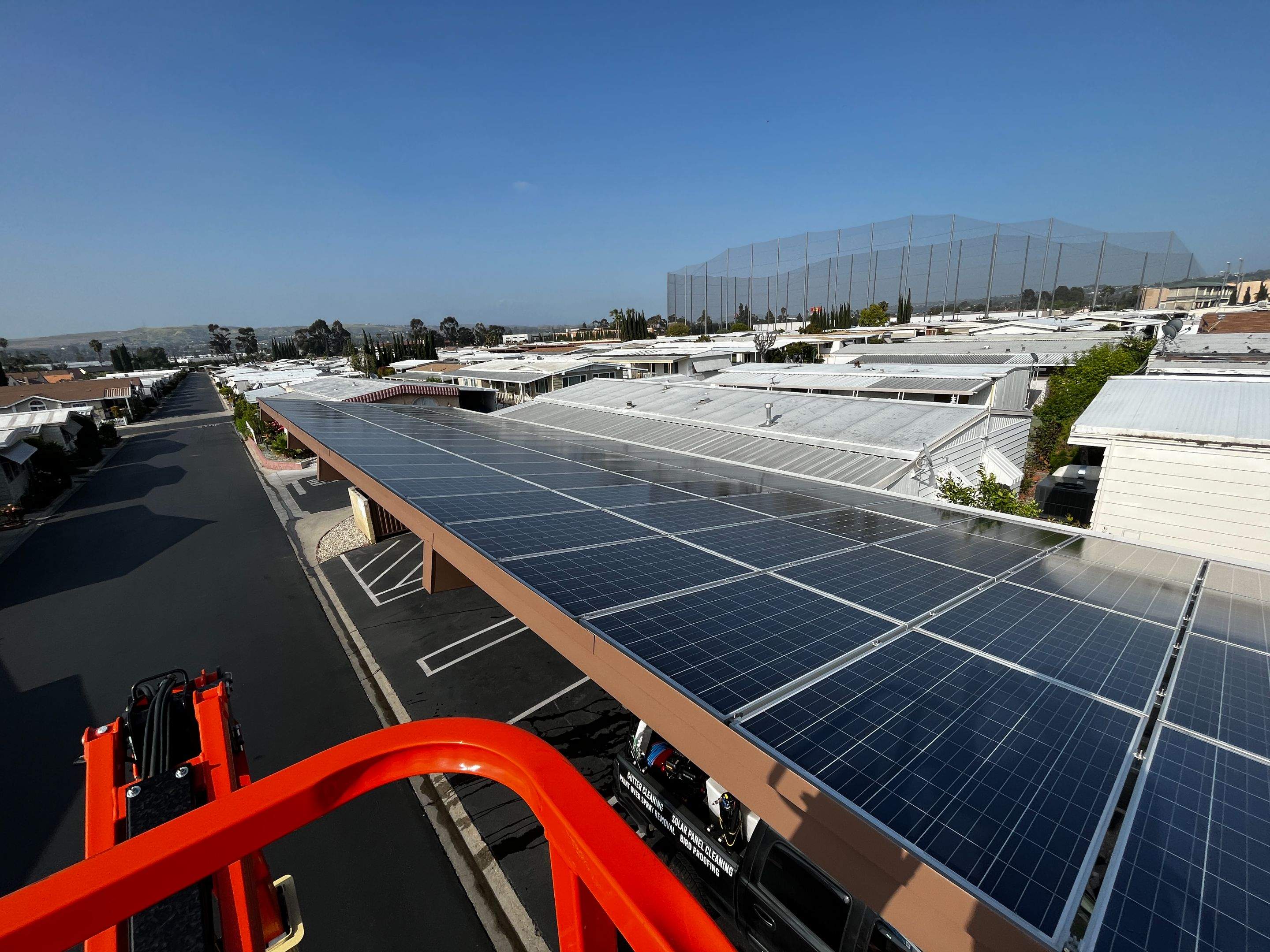 Carport Solar Panel Cleaning in Rowland Heights by Palm Coast Solar Cleaning