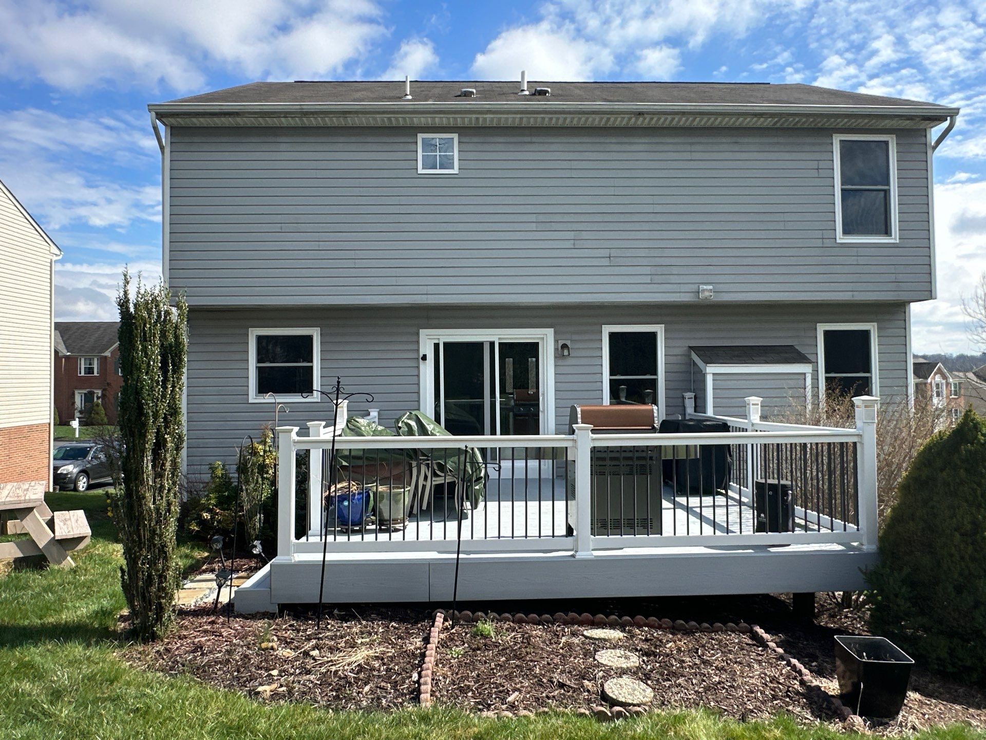 Custom Composite Deck Build with Gabled Roof in Jefferson Hills by Cousins Roofing Siding & Decks