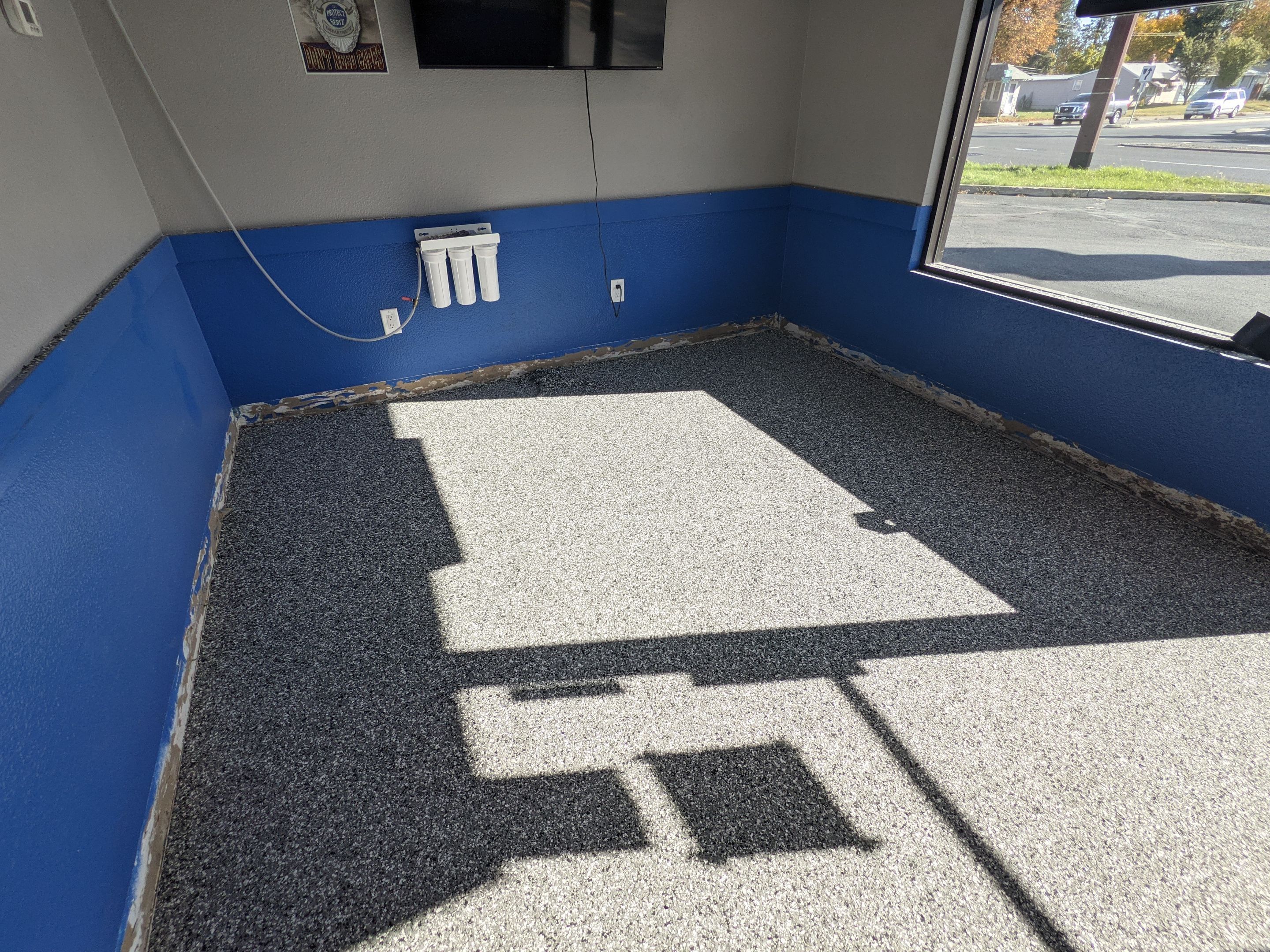 Commercial Floor Transformation using Slate Stone by Croc Coatings, LLC