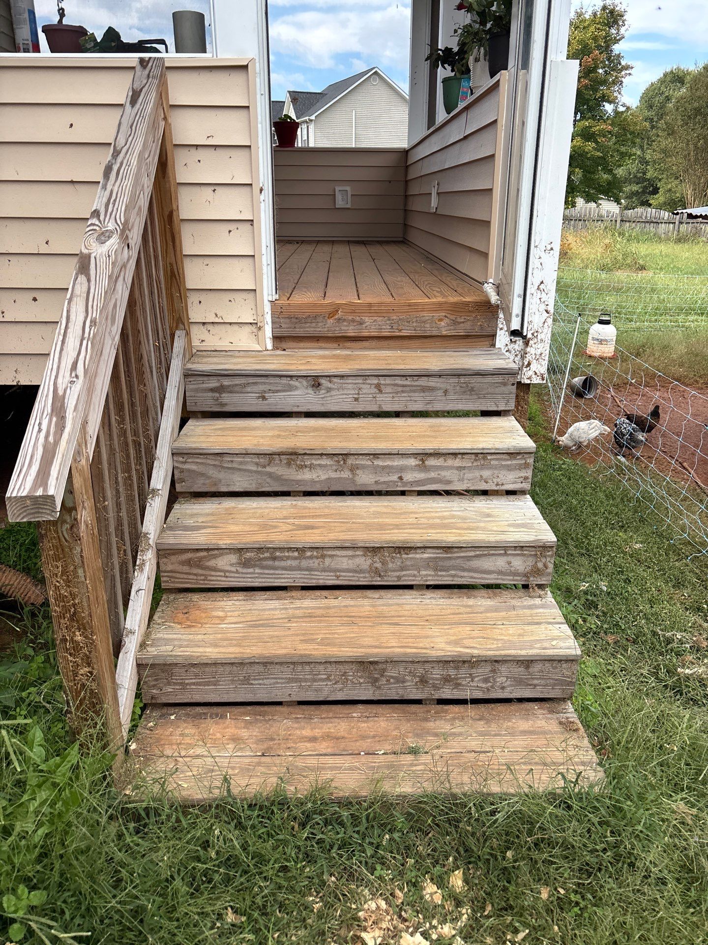 Concrete Walk Way and Wood Deck using Wood and Concrete Sealant by DuraSeal