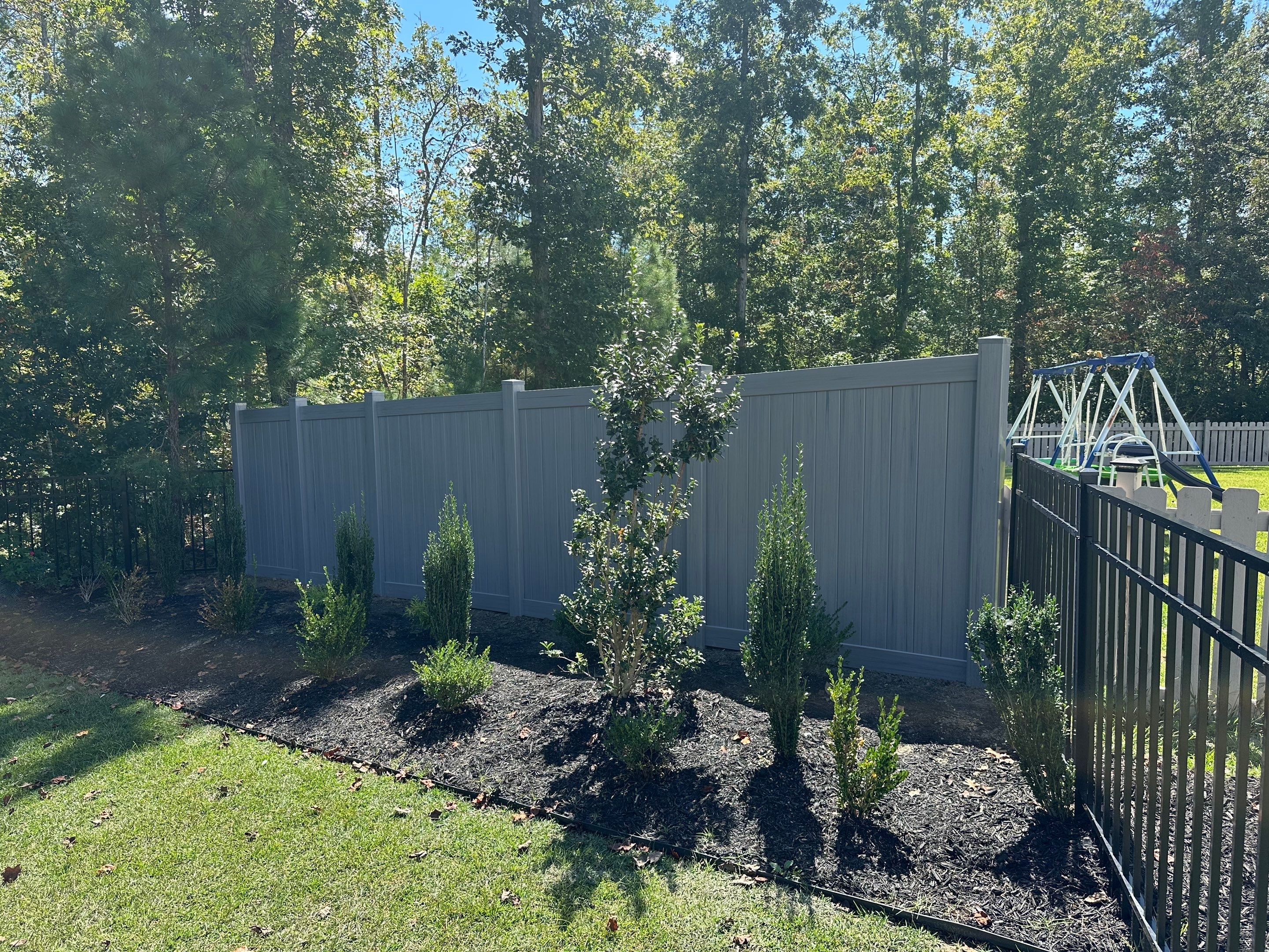 Sterling Aluminum and Gray Hamilton Vinyl Project in New Bern by Superior Fence and Rail