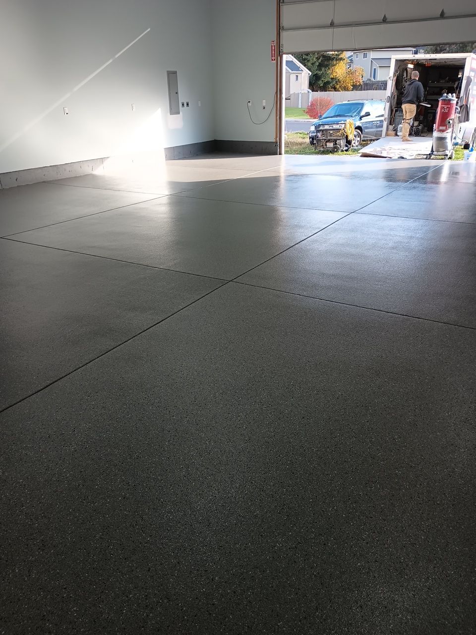Garage, Walkway and Shop Transformation using Shale Hybrid by Croc Coatings, LLC