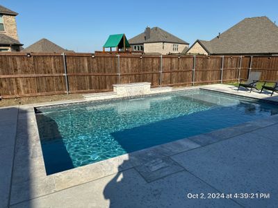 Geometric Pool with Raised Water Feature Wall