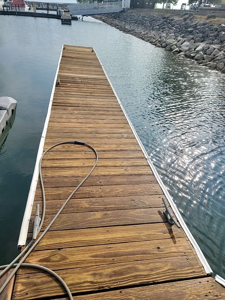 wood promenade cleaning by Northern Power Washing LLC.