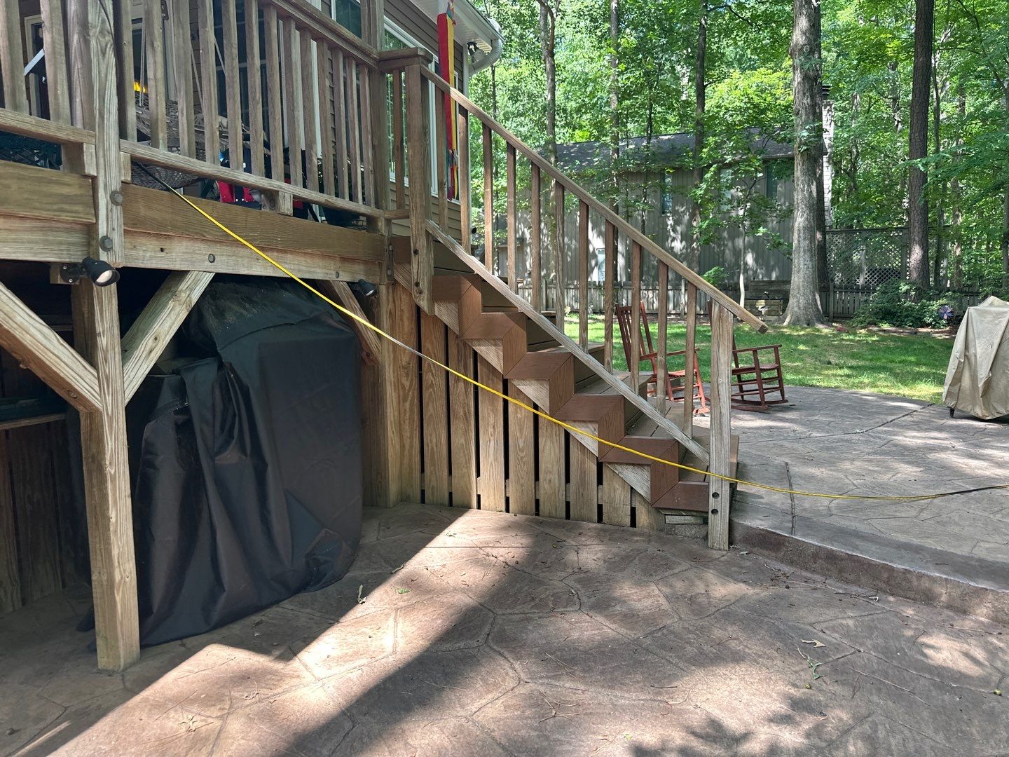 Stamped Concrete and Weathered Deck by DuraSeal