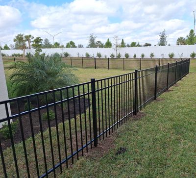 Aluminum Fence Installation using 4ft 3 Rail Black Aluminum Fence