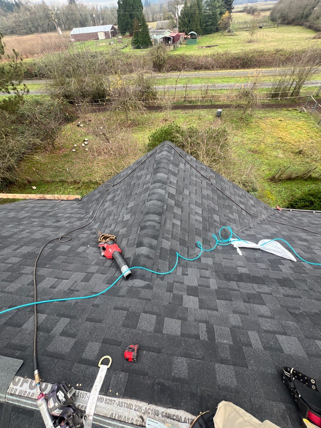 Residential Roofing Installation using IKO Dynasty (Color: Granite Black) by Orezona Building & Roofing Company, Inc.