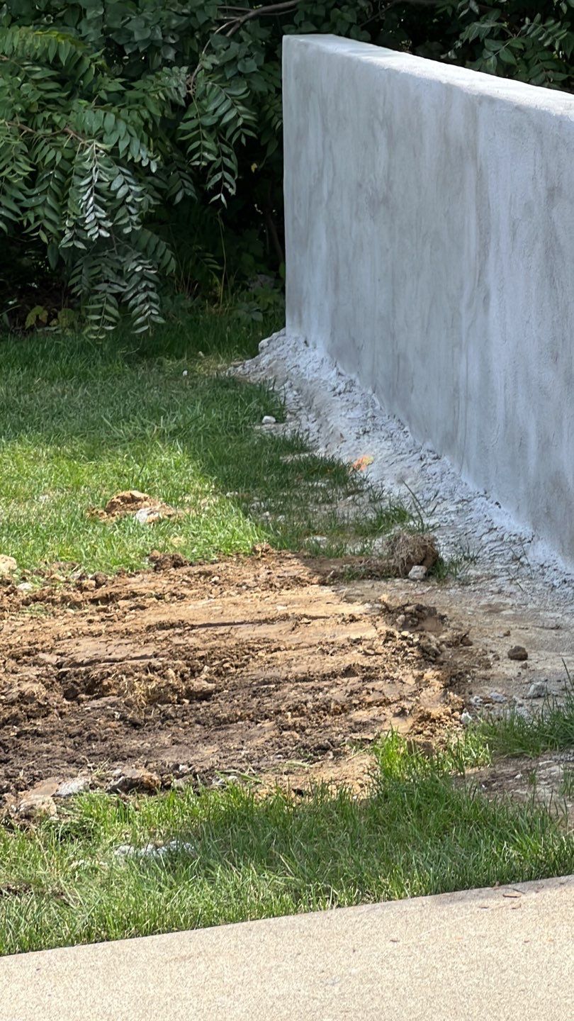 Fence / Retaining Wall using Block then parge by ACE Waterproofing & Basement Solutions