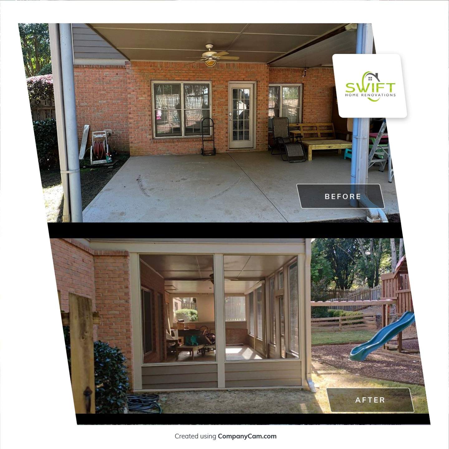 Composite Deck Installation and Screened Porch Enclosure in Roswell by Swift Home Renovations