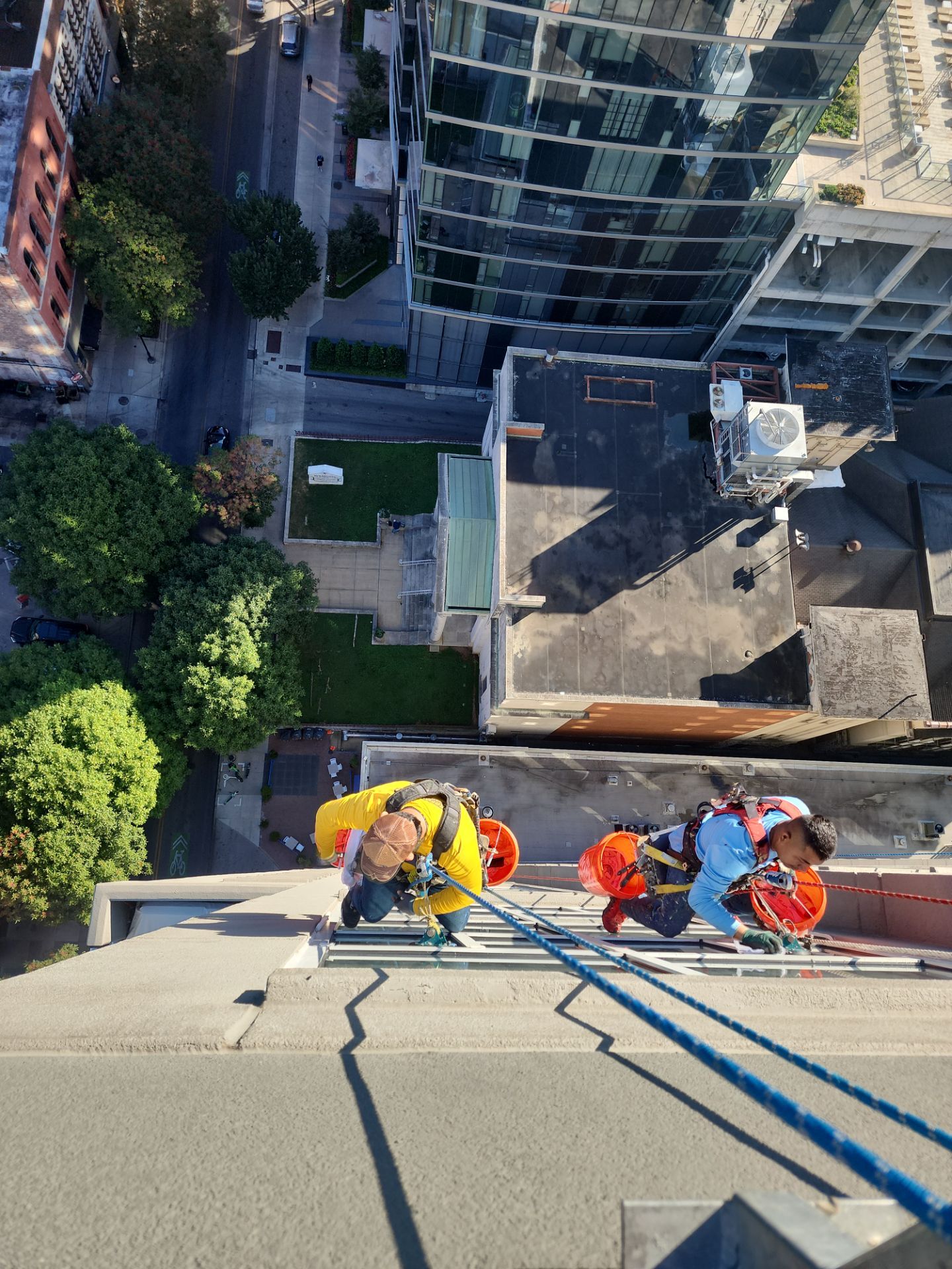 Window System Sealant Replacement on a high rise in Nashville, TN by Performance Waterproofing LLC