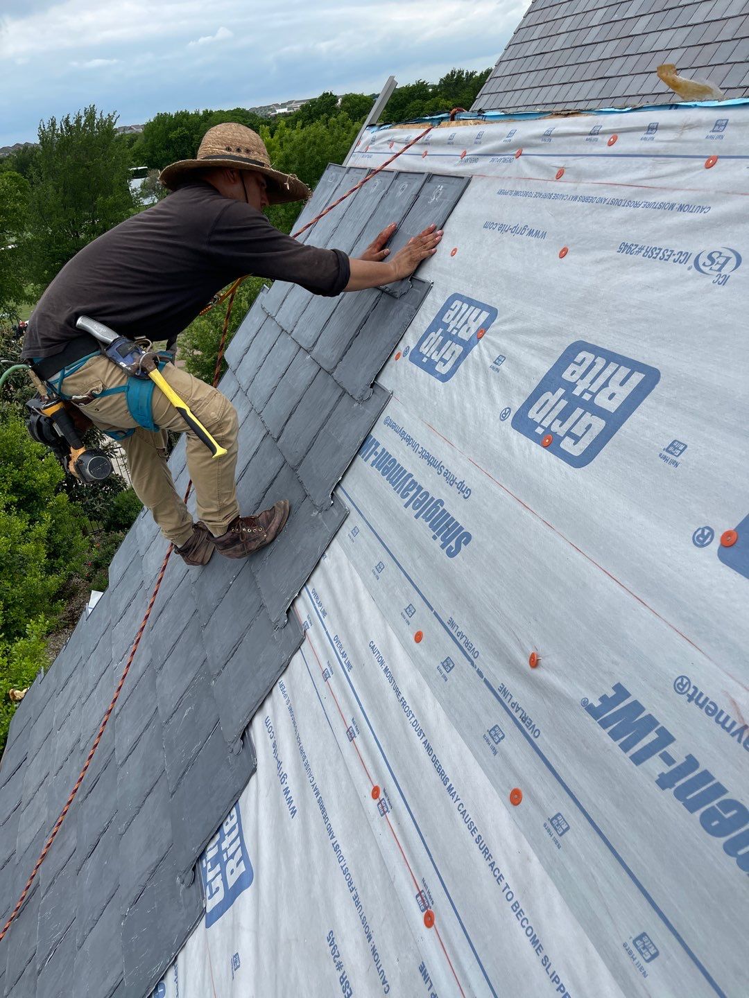 Roof Replacement using Davinci Bell Slate Shingles by Elite Roofing LLC