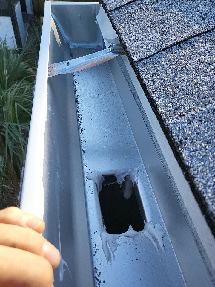 Seamless Gutter Installation Using White K-Style Gutters by Gutter Professors