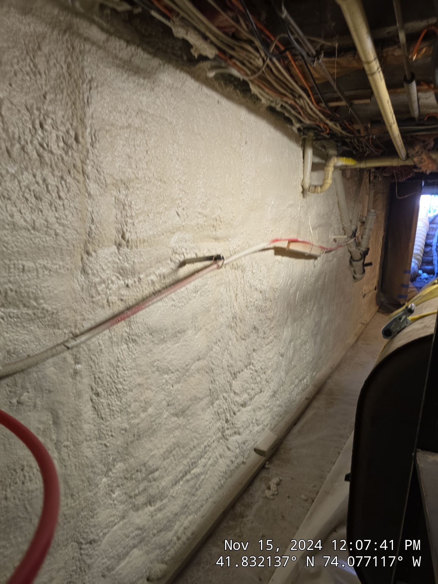 Basement Exterior Walls using Closed Cell Spray Foam by NYS Foam & Energy